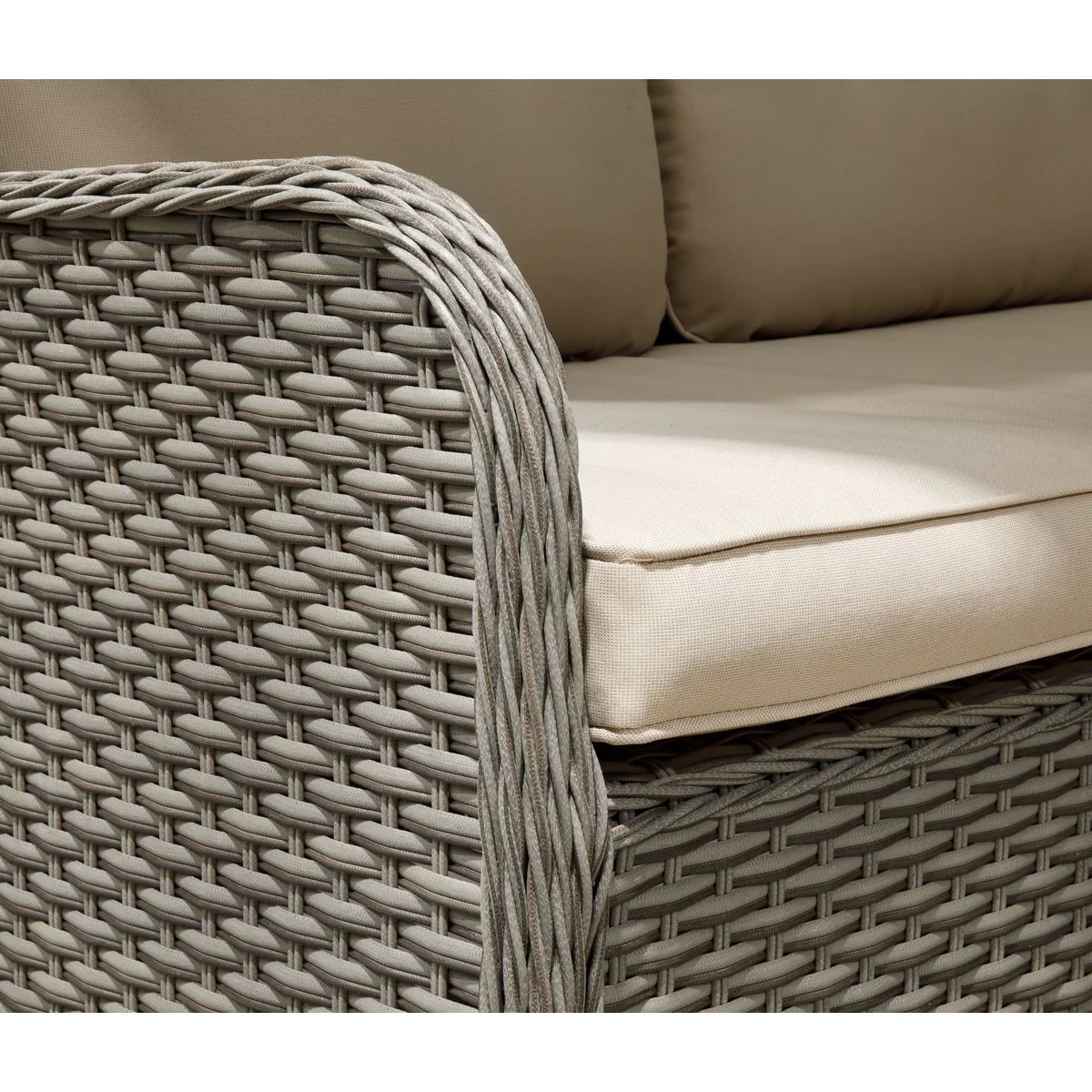 Dellonda Chester Rattan Wicker Outdoor 5-Seater Corner Sofa Set 4pc - Image 4