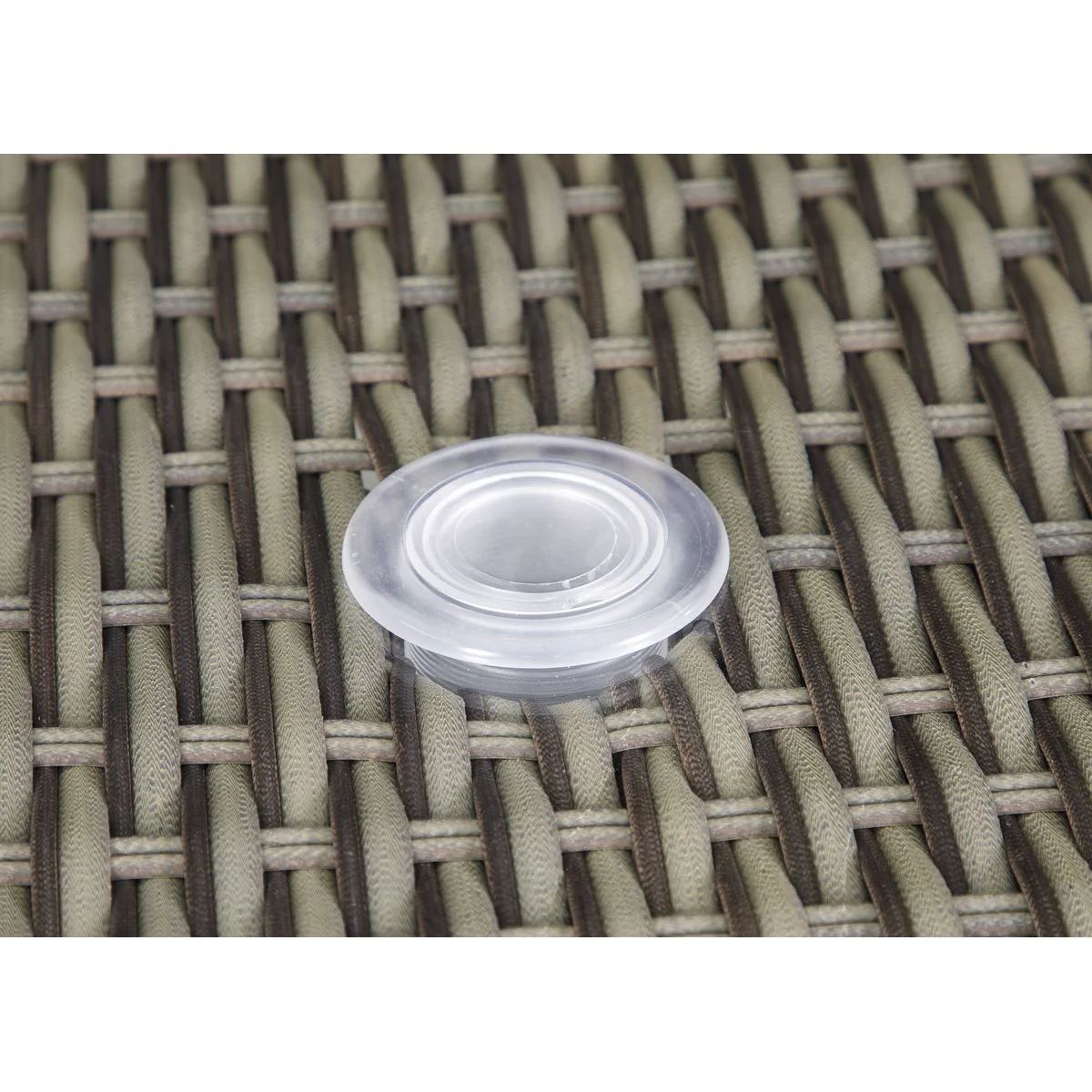 Dellonda Chester Rattan Wicker Round Outdoor Dining Table Tempered Glass Top - Image 6