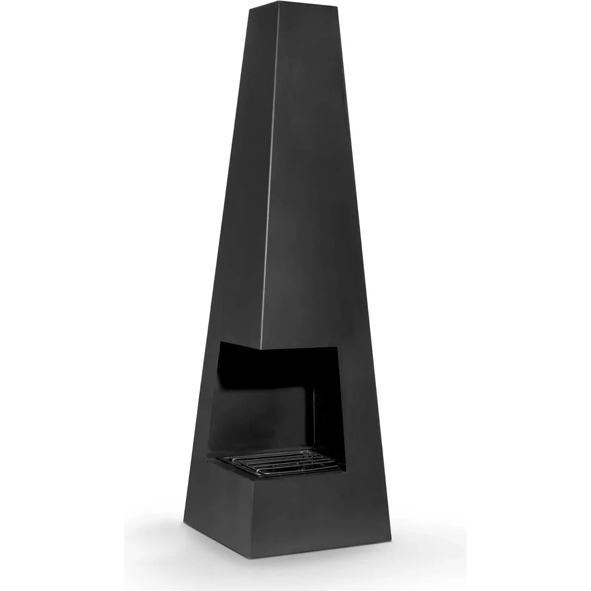 Dellonda Chiminea Wood Burner Heater for Outdoors W45cm x H150cm - Black Steel - Image 10