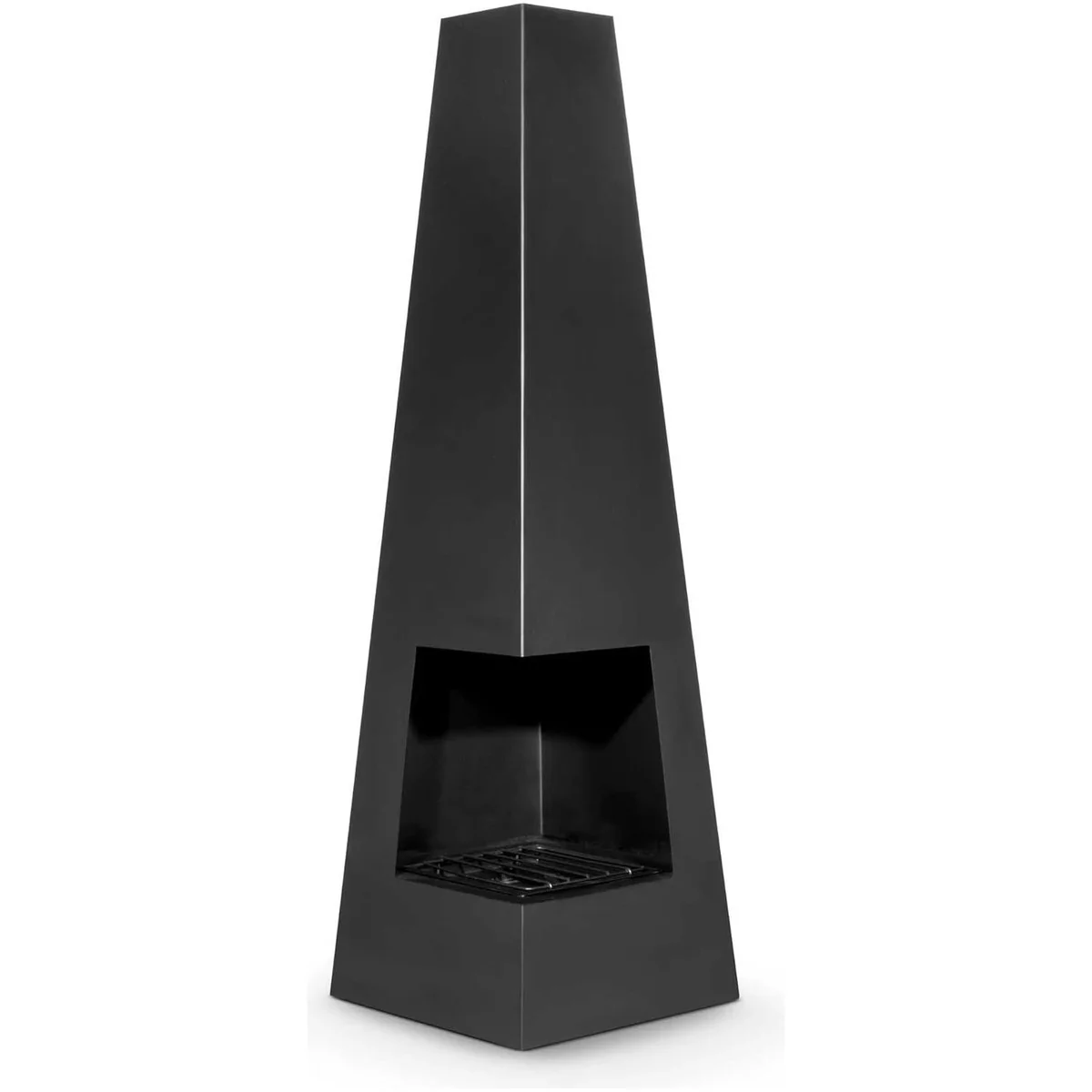 Dellonda Chiminea Wood Burner Heater for Outdoors W45cm x H150cm - Black Steel - Image 8