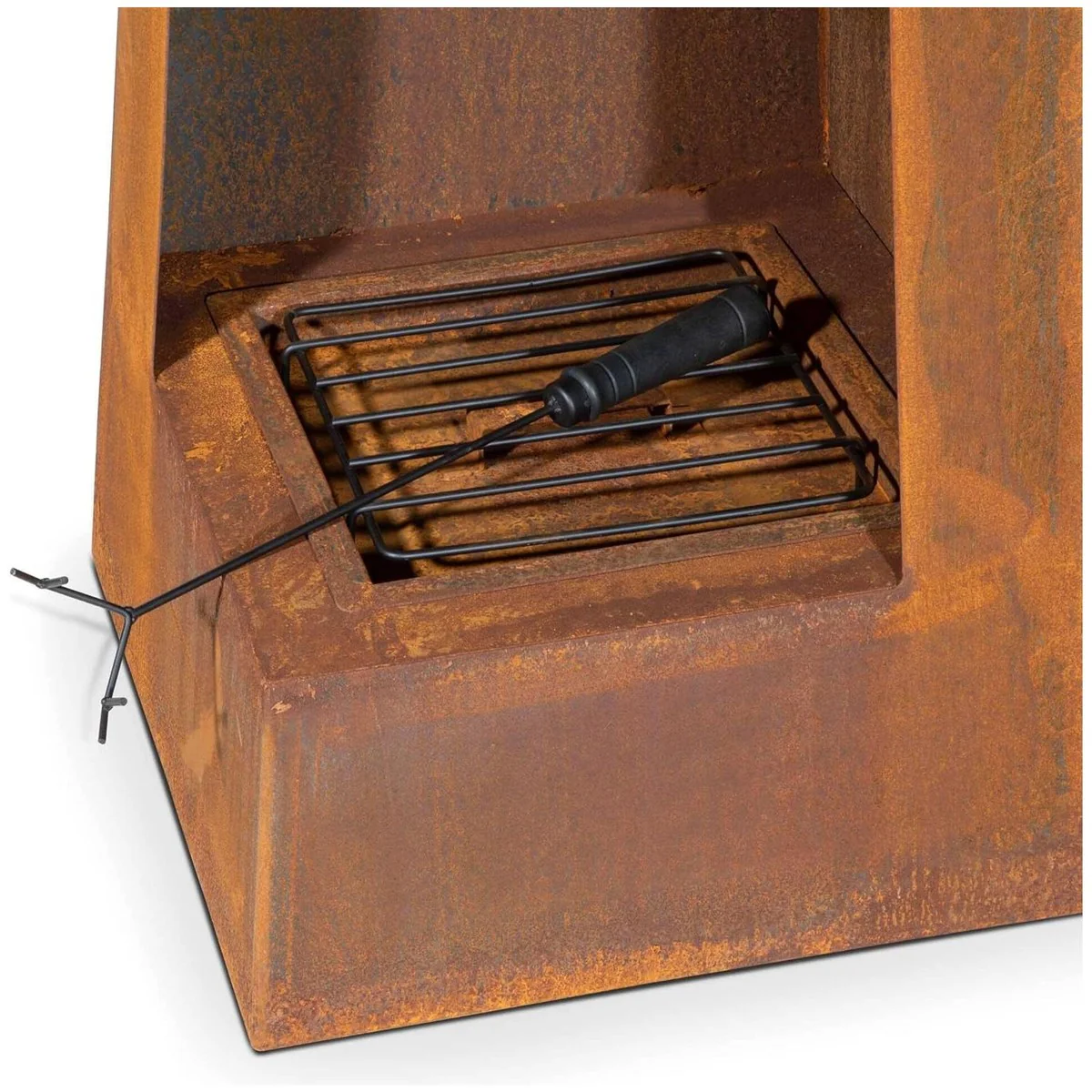 Dellonda Chiminea Wood Burner Heater for Outdoors W45cm x H150cm Corten Steel - Image 7