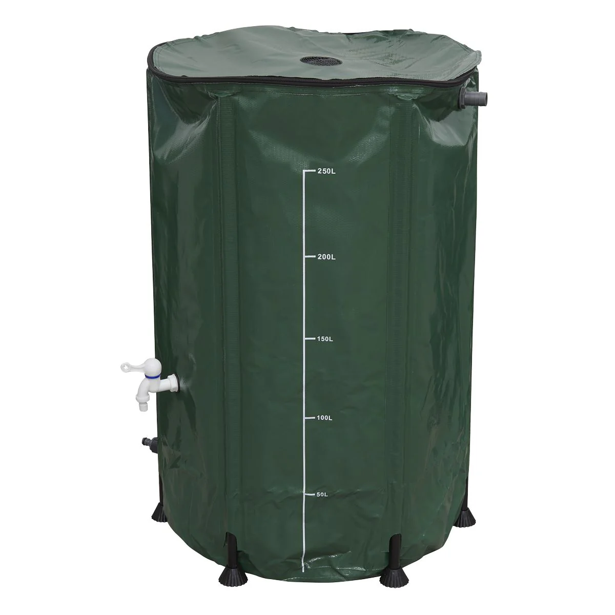 Dellonda Collapsible PVC Garden Water Butt with Zipped Lid & Drain Tap 250L - Image 19