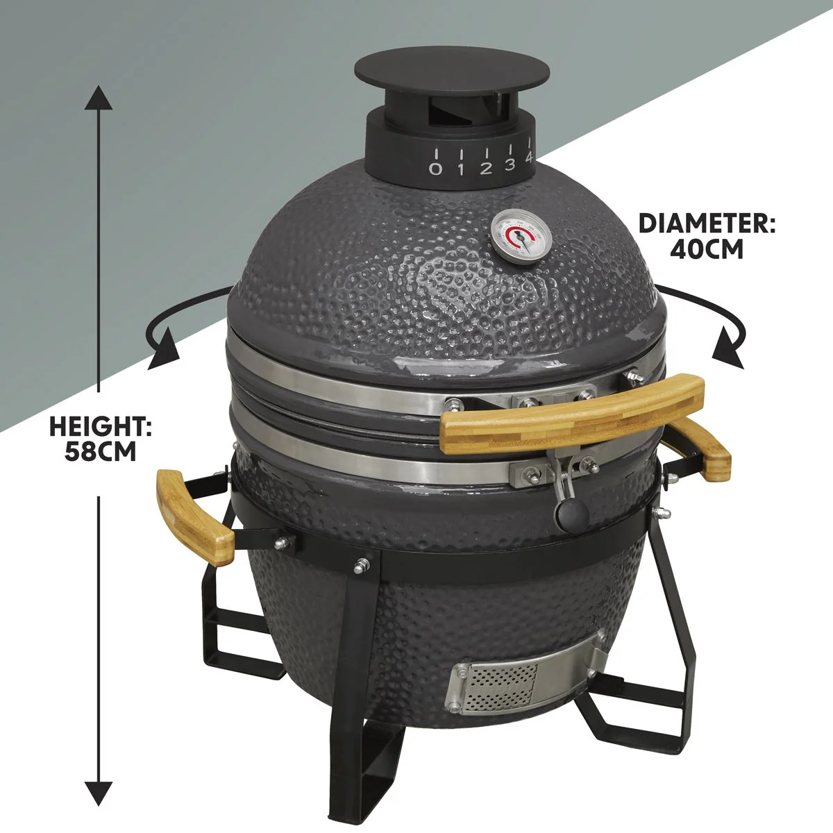 Dellonda Deluxe 16"(40cm) Ceramic Kamado Style BBQ DG158 - Image 3