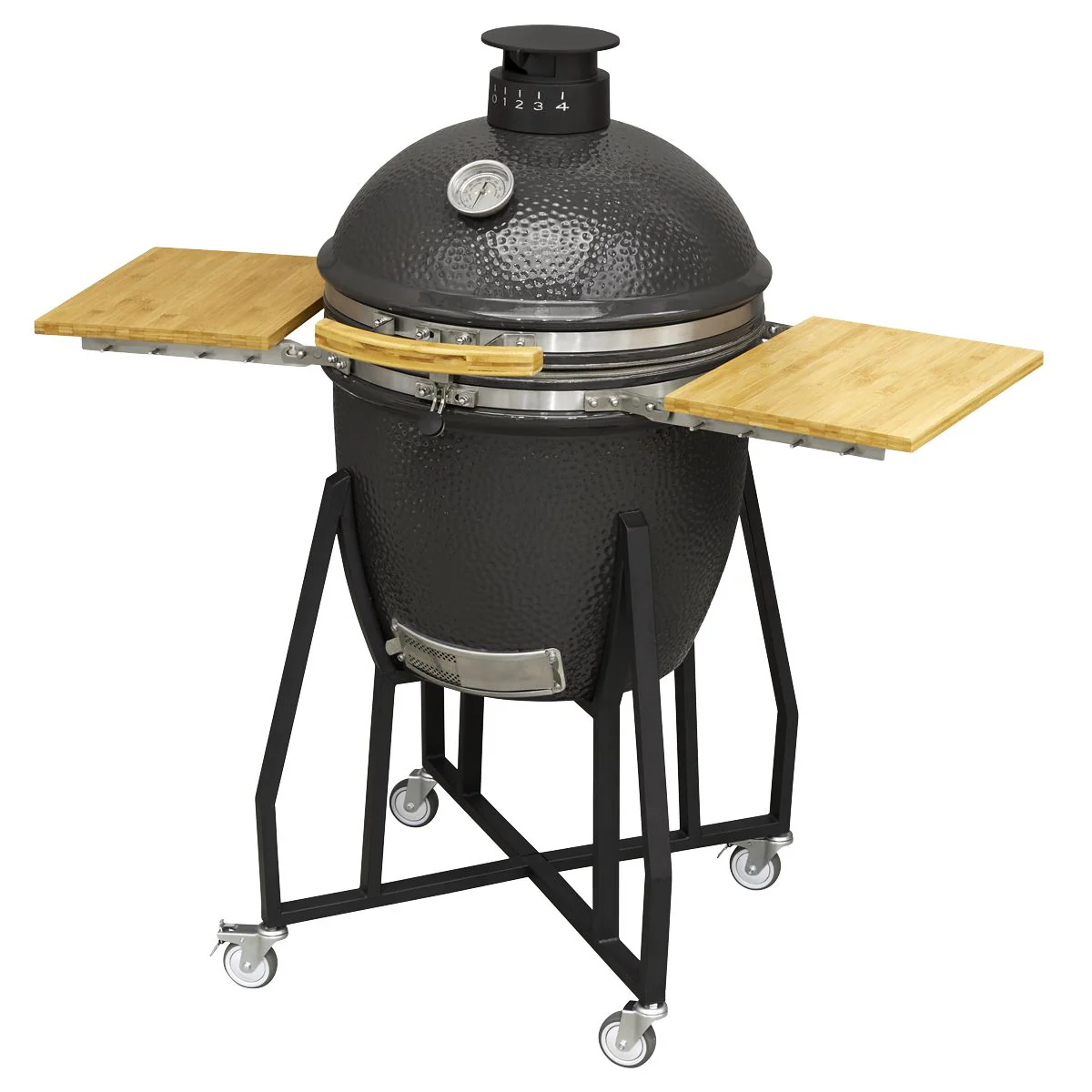 Dellonda Deluxe 22"(56cm) Ceramic Kamado Style BBQ with Wheeled Stand - Image 22