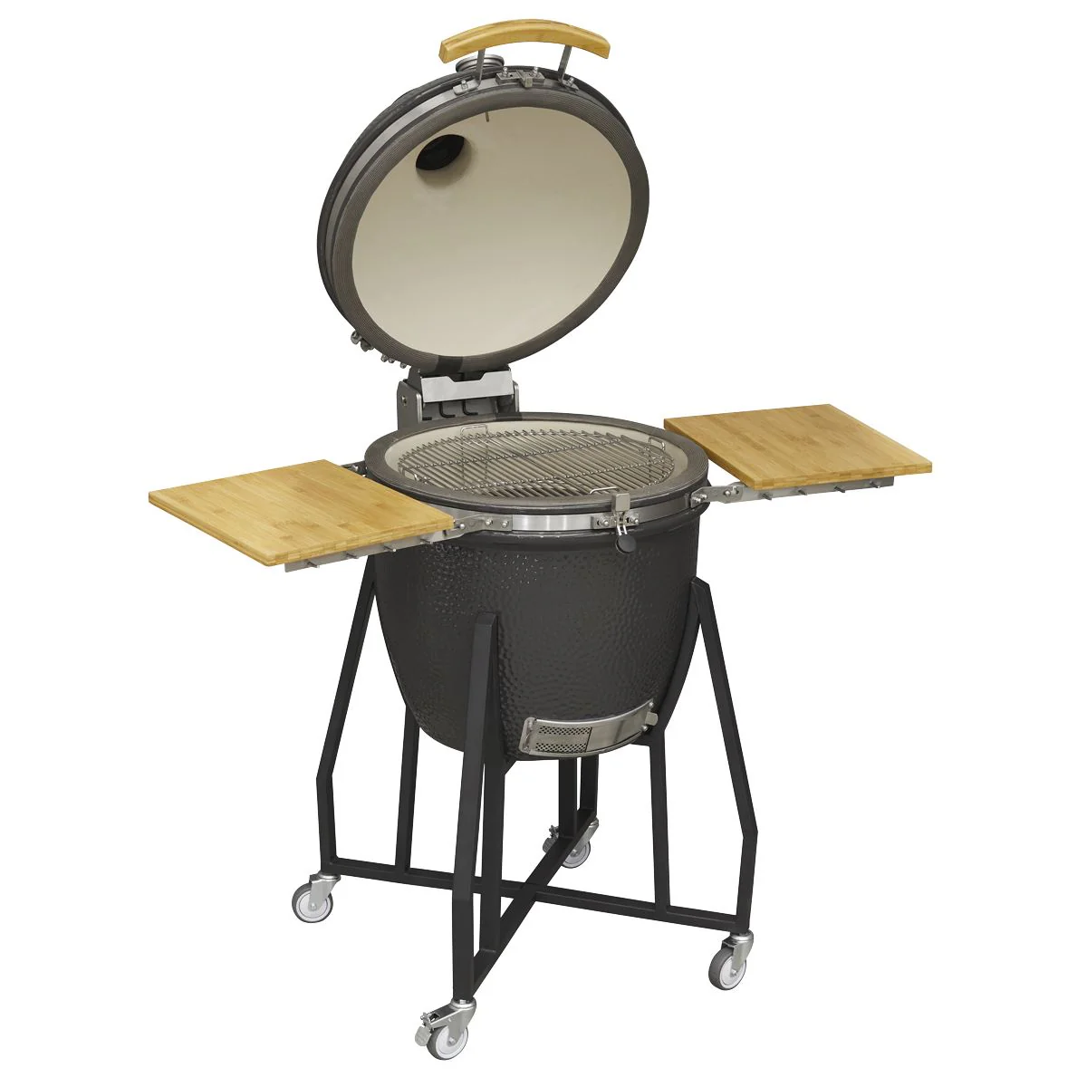 Dellonda Deluxe 22"(56cm) Ceramic Kamado Style BBQ with Wheeled Stand - Image 24