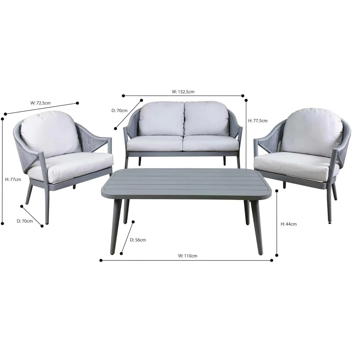 Dellonda Echo 4 Piece Garden Set - Image 2