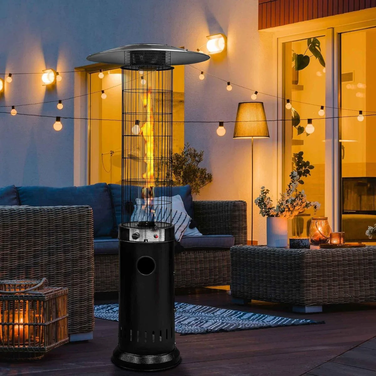 Dellonda Gas Patio Heater 13kW for Commercial & Domestic Use Black