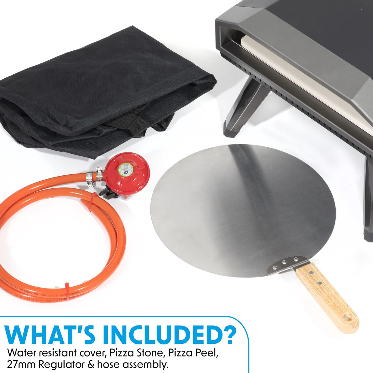 Dellonda Gas Pizza Oven with Water-Resistant Cover/Carry Bag & 12" Pizza Peel - Image 14