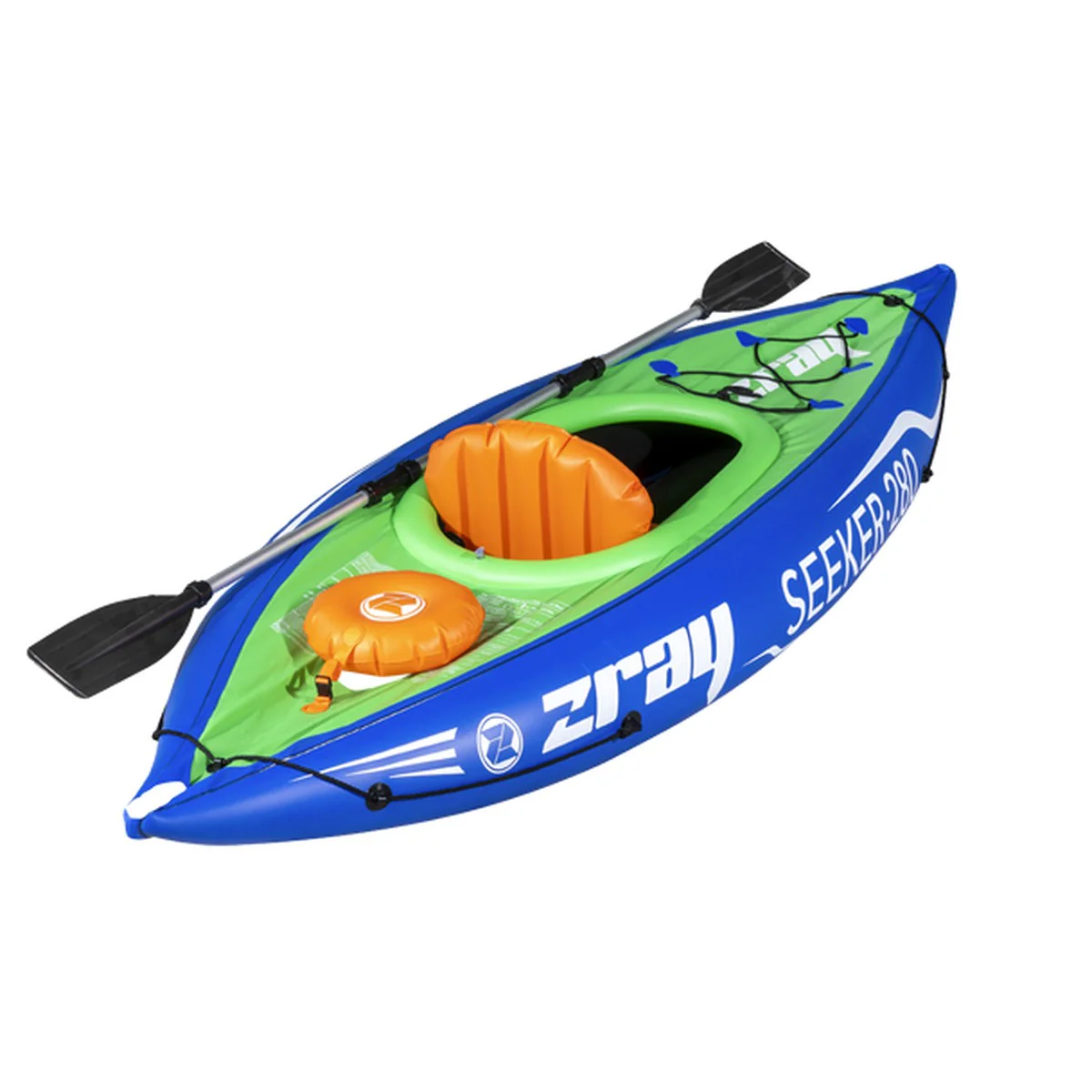Dellonda Inflatable One-Person Kayak/Canoe Set with Pump, Carry Bag & Aluminium Oar