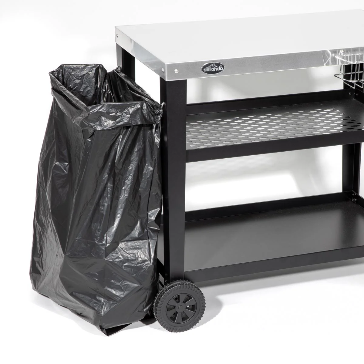 Dellonda Plancha Trolley with Utensil Holder - Stainless Steel Top - Image 2