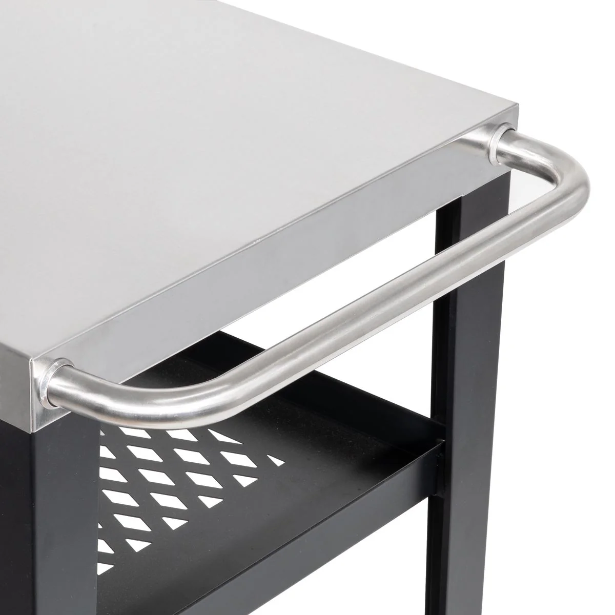Dellonda Plancha Trolley with Utensil Holder - Stainless Steel Top - Image 6