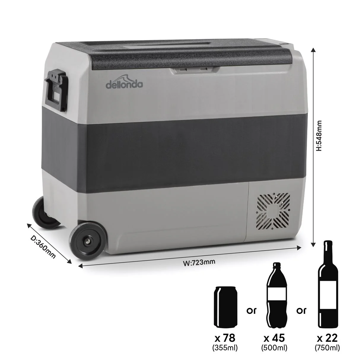 Dellonda Portable Fridge Freezer/Cool Box with LED Display 60L DL15 - Image 11