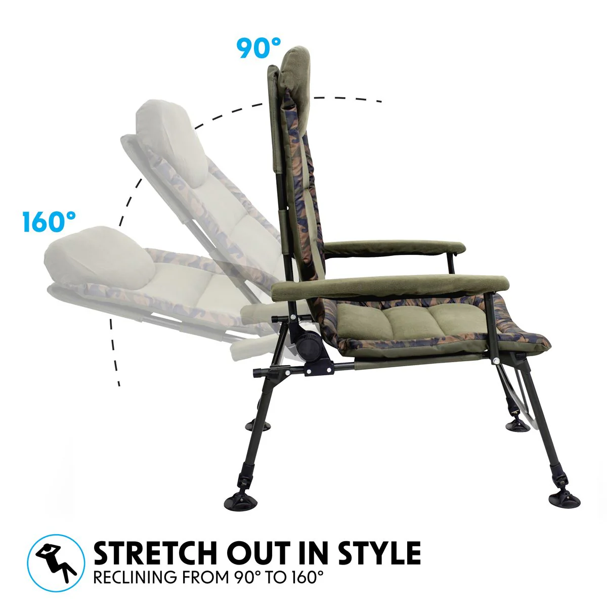 Dellonda Portable Reclining Chair with Armrests DL73 - Image 9