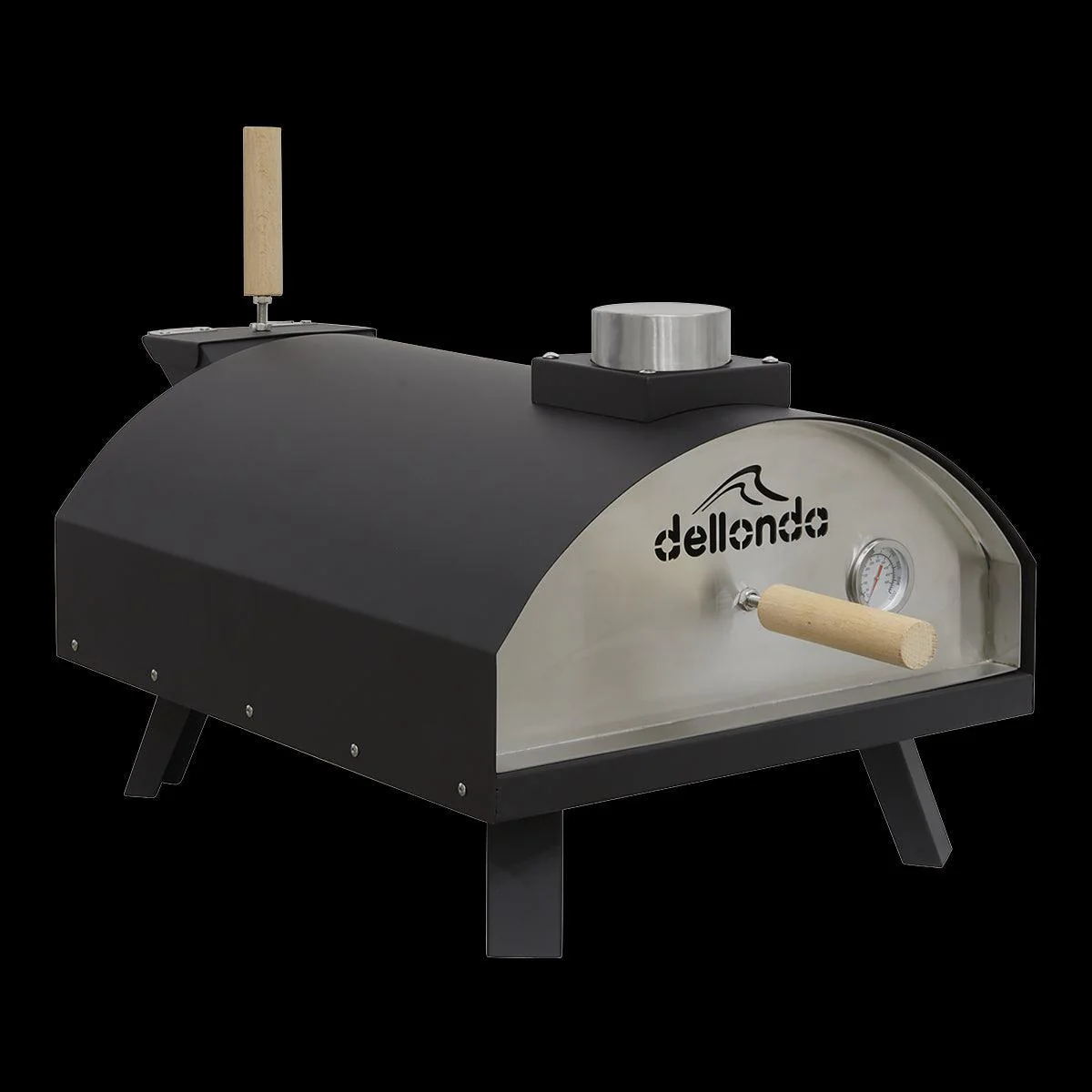 Dellonda Portable Wood-Fired 14" Pizza Oven and Smoking Oven Black/Stainless Steel - Image 12