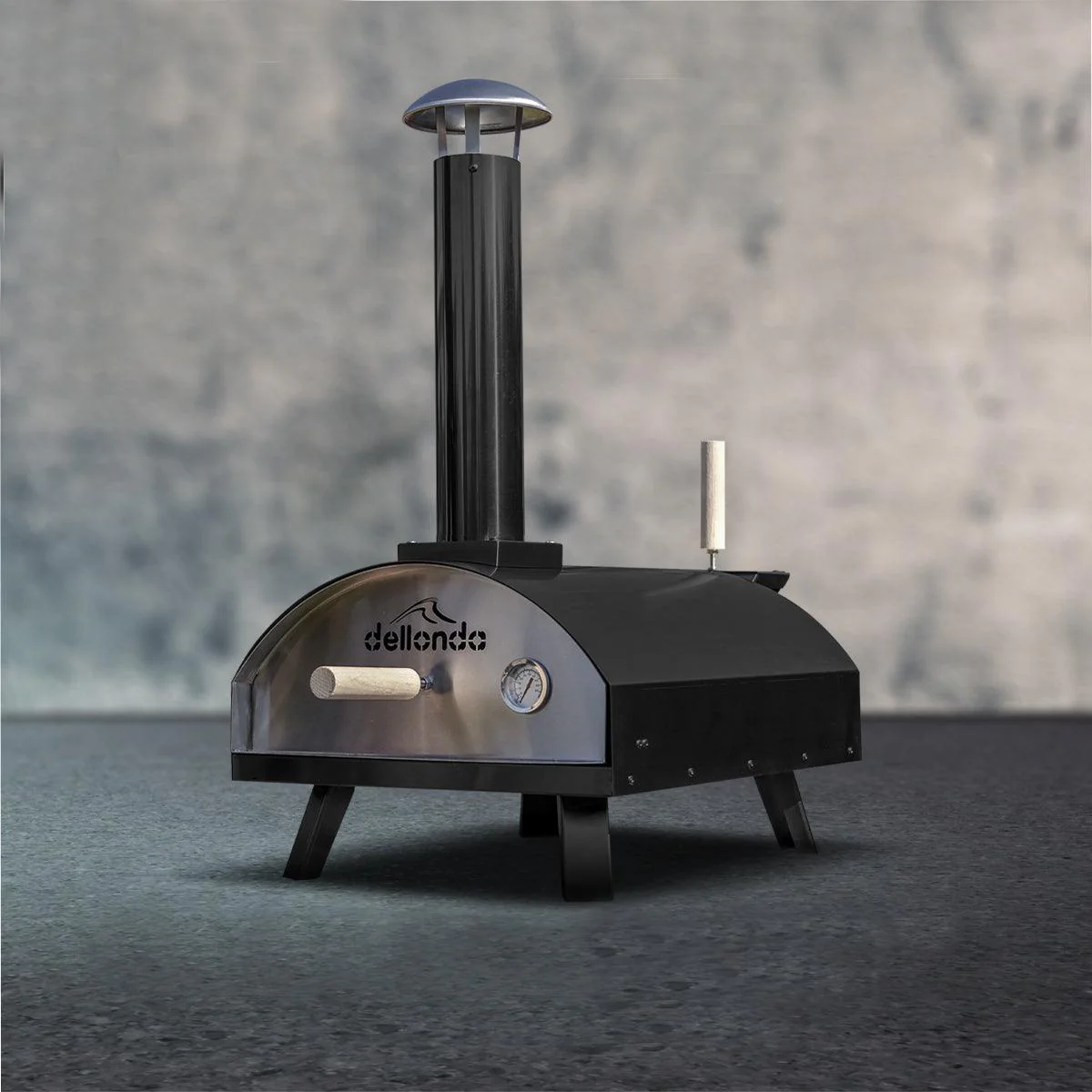Dellonda Portable Wood-Fired 14" Pizza Oven and Smoking Oven Black/Stainless Steel - Image 4
