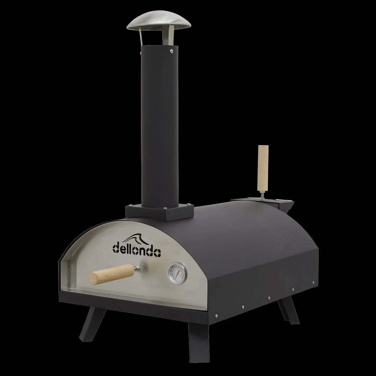 Dellonda Portable Wood-Fired 14" Pizza Oven and Smoking Oven Black/Stainless Steel - Image 8