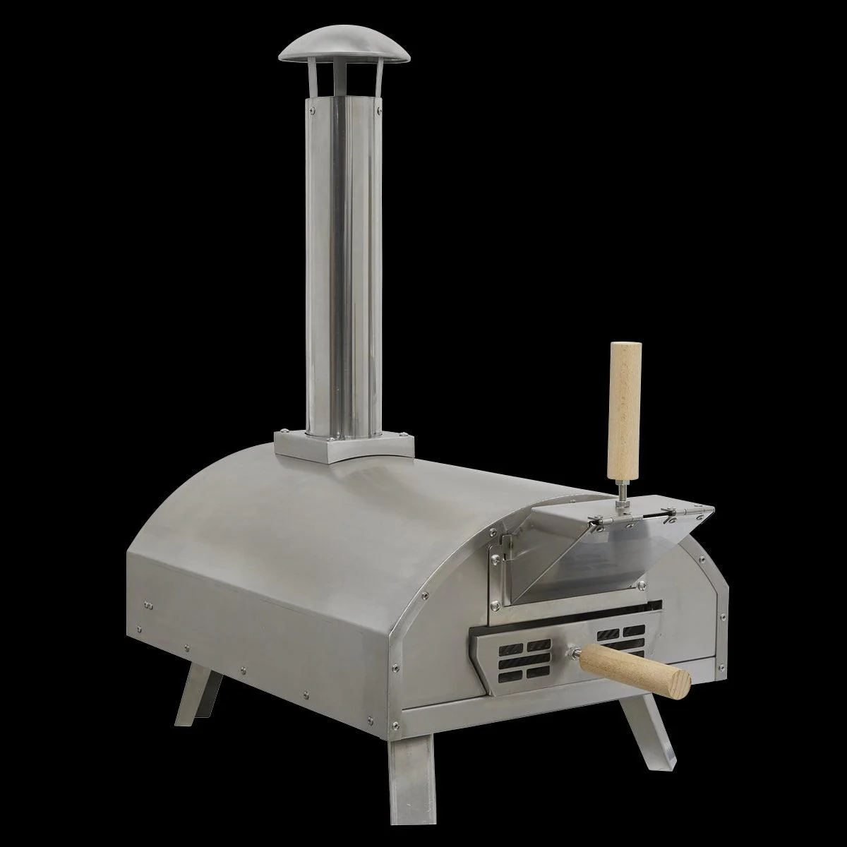 Dellonda Portable Wood-Fired Pizza Oven and Smoking Oven Stainless Steel - Image 9