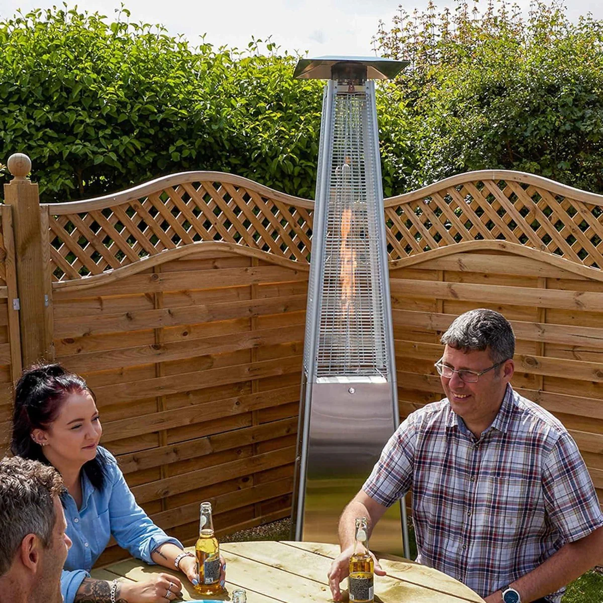 Dellonda Pyramid Gas Patio Heater 13kW Commercial Garden Use Stainless Steel - Image 4