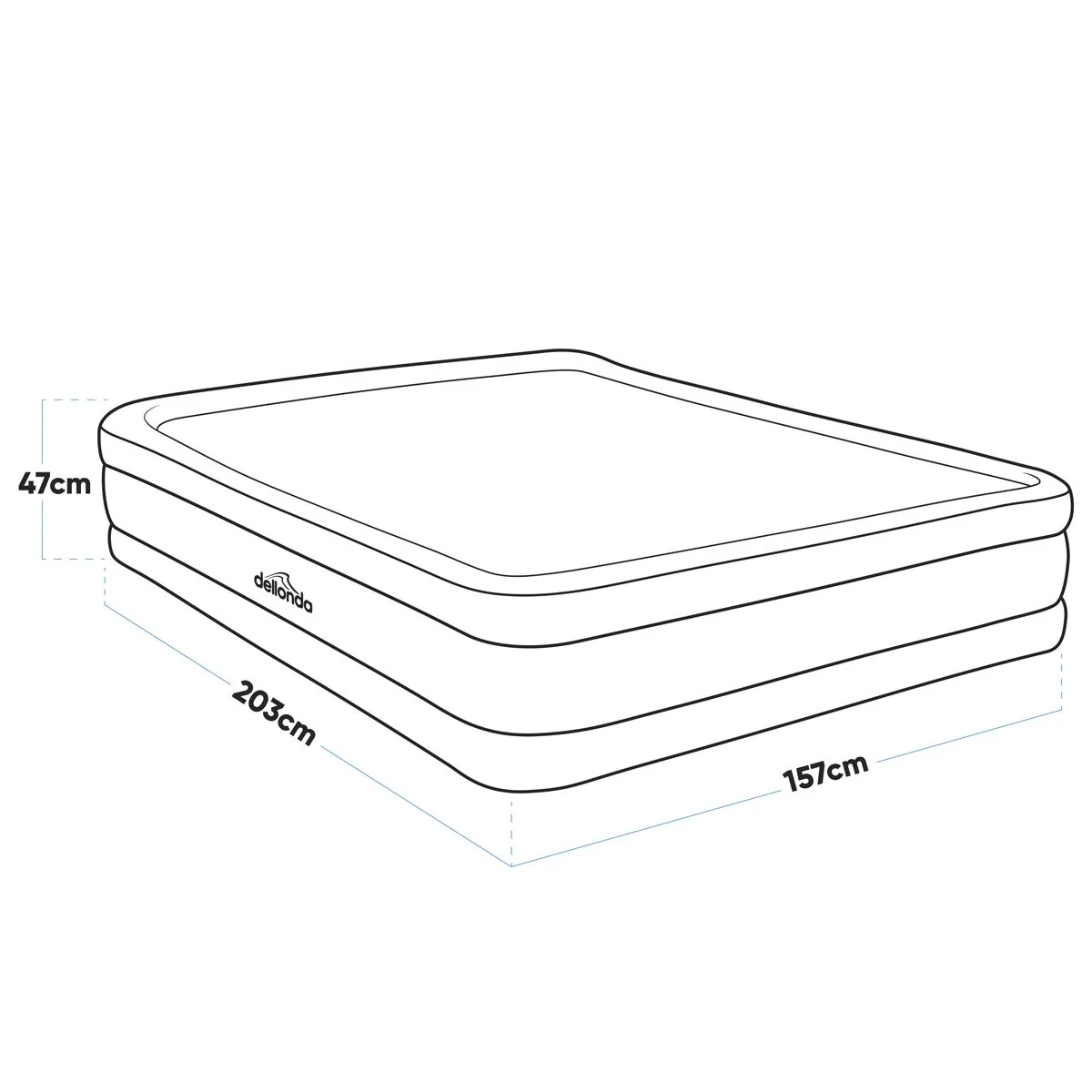Dellonda Raised Air Bed with Removable Electric Pump & Storage Bag - Queen - Image 7