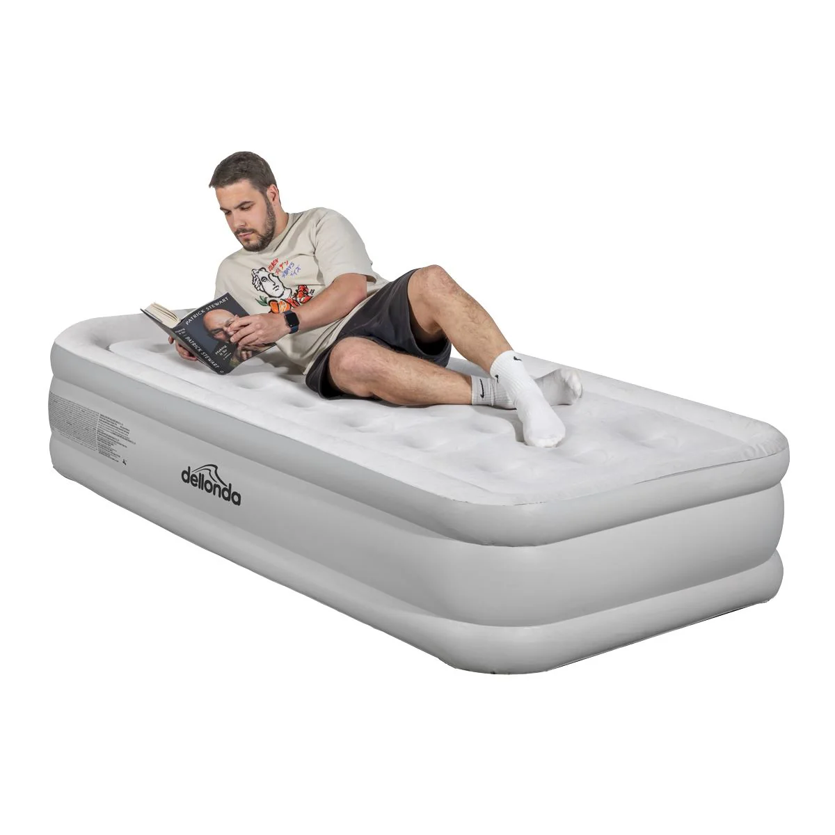 Dellonda Raised Air Bed with Removable Electric Pump & Storage Bag - Single - Image 7