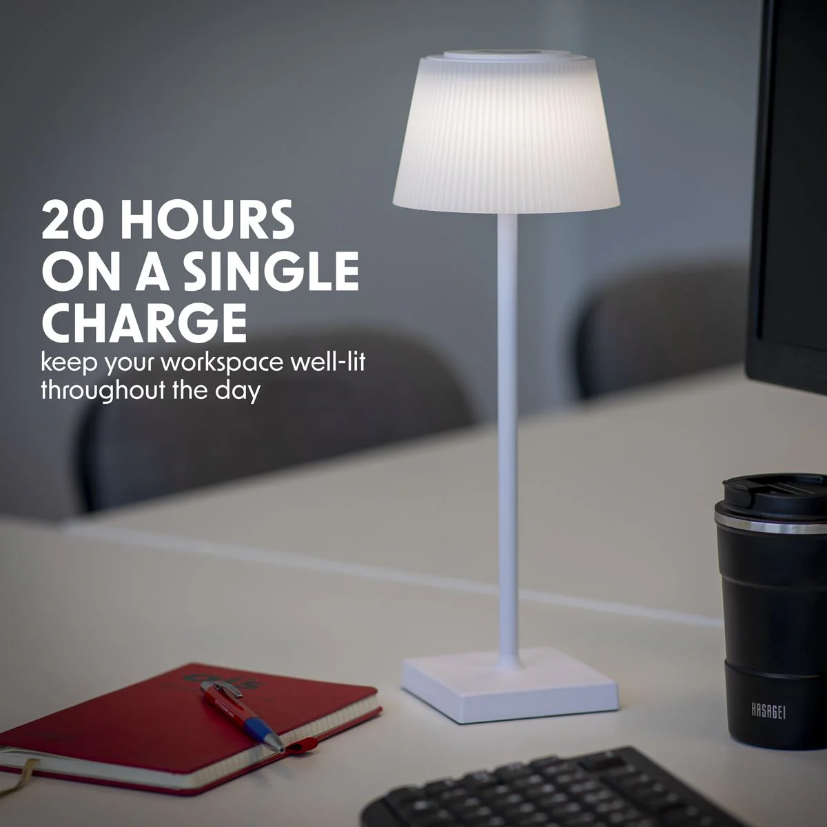 Dellonda Rechargeable Table Lamp for Home Office Restaurant RGB Colours - Image 7