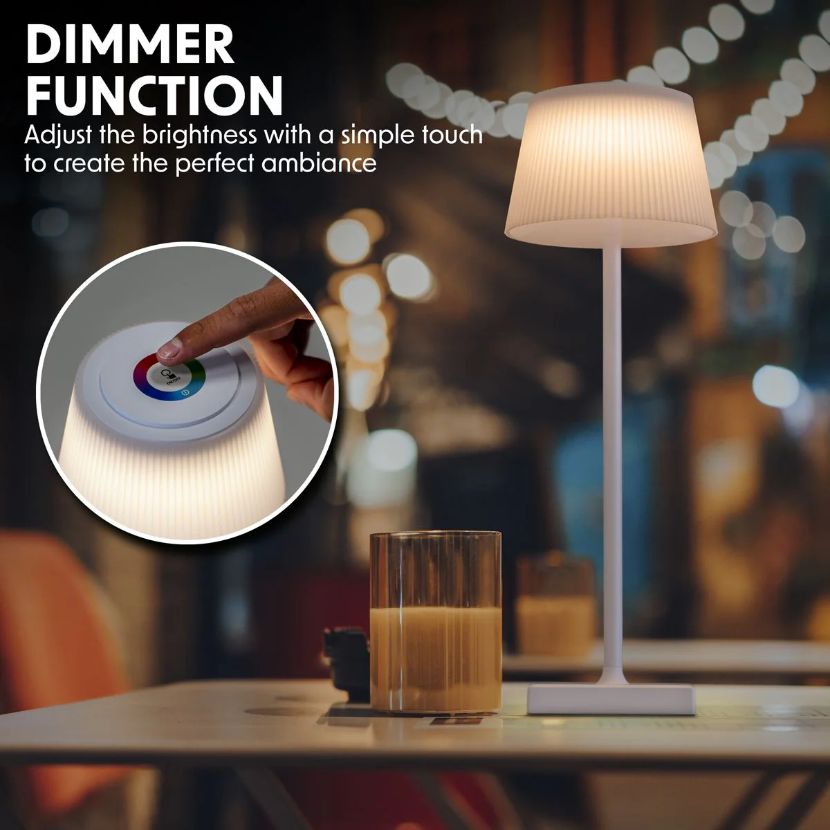 Dellonda Rechargeable Table Lamp for Home Office Restaurant RGB Colours - Image 8
