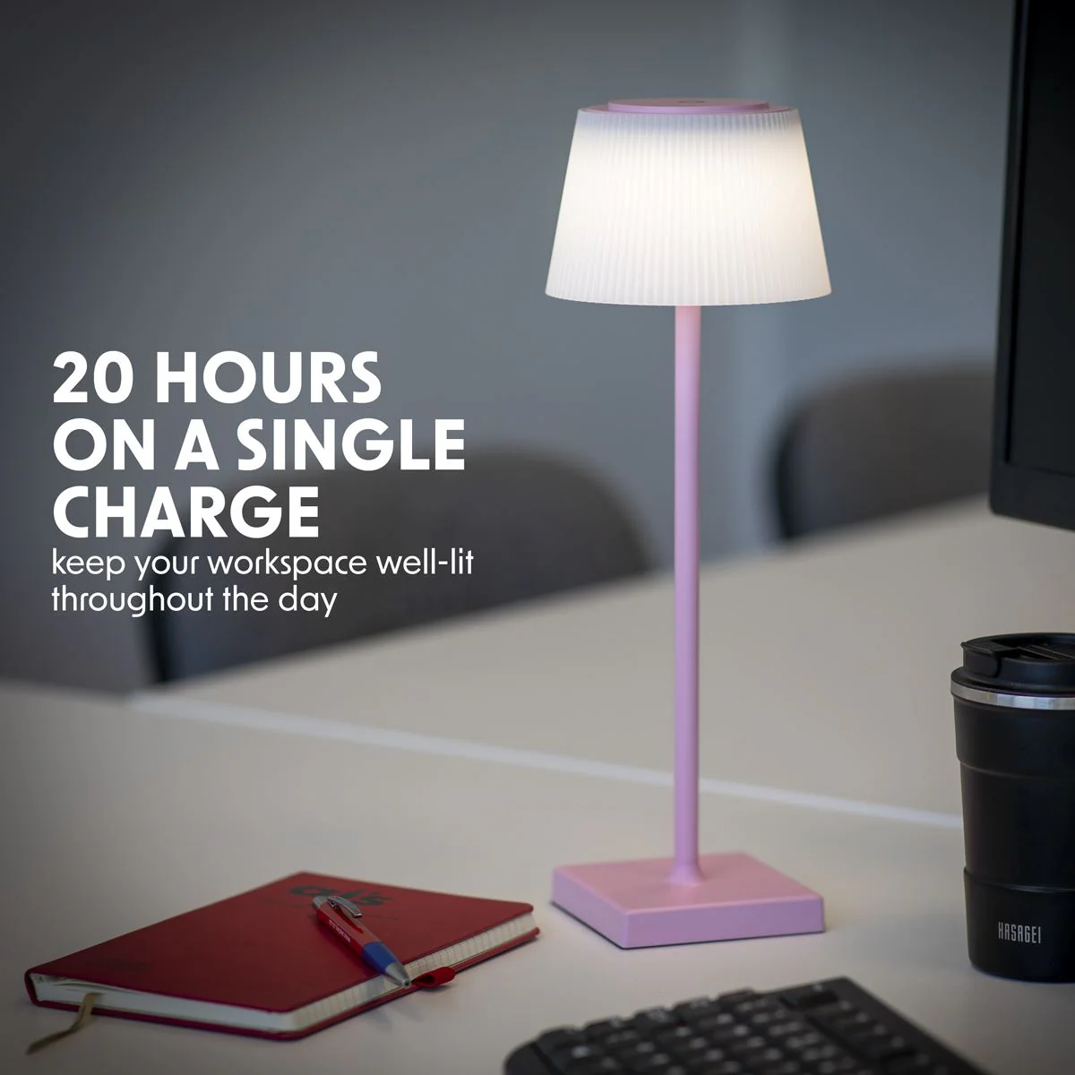 Dellonda Rechargeable Table Lamp for Home Office Restaurant RGB Colours - Image 10