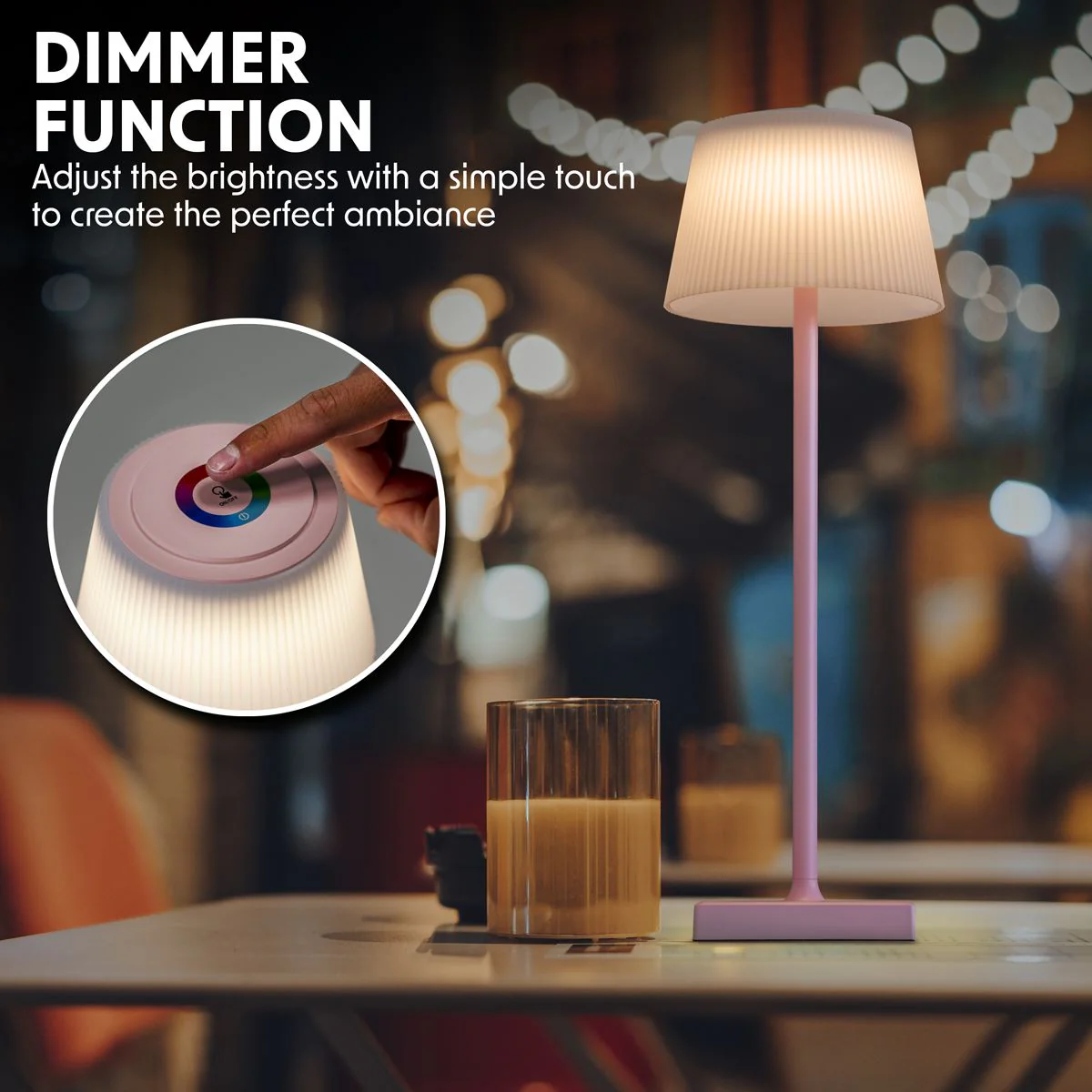 Dellonda Rechargeable Table Lamp for Home Office Restaurant RGB Colours - Image 4
