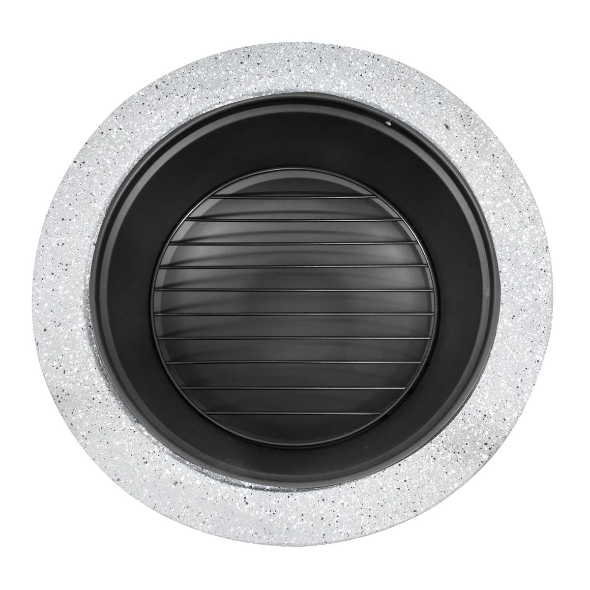 Dellonda Round MgO Fire Pit with BBQ Grill Ø75cm Safety Mesh Screen - Light Grey - Image 5