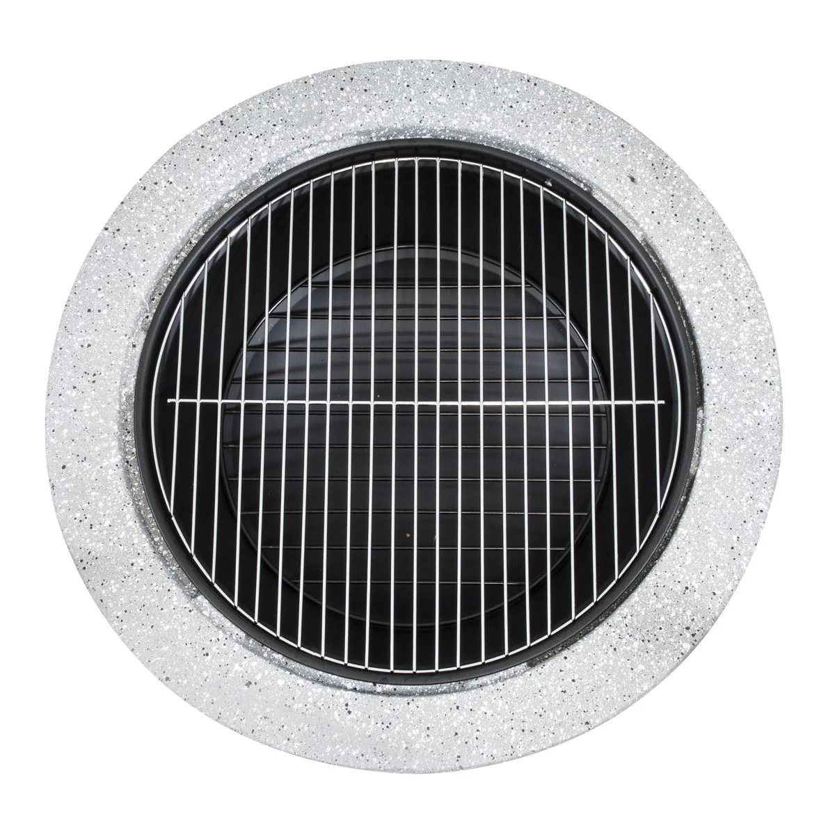 Dellonda Round MgO Fire Pit with BBQ Grill Ø75cm Safety Mesh Screen - Light Grey - Image 6