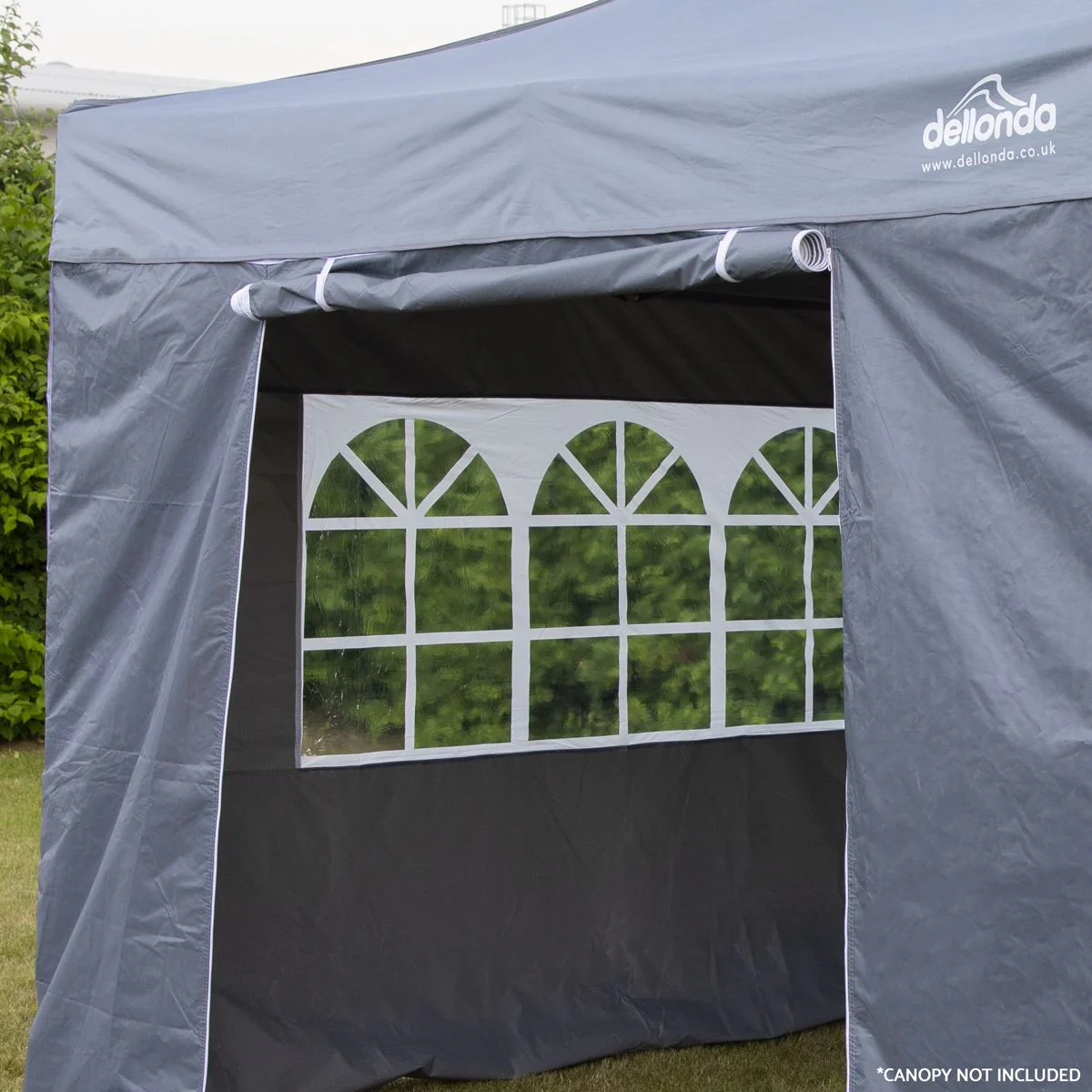 Dellonda Side Walls/Doors/Windows for Gazebo/Marquee Fits 2 x 2m Models - Grey - Image 5