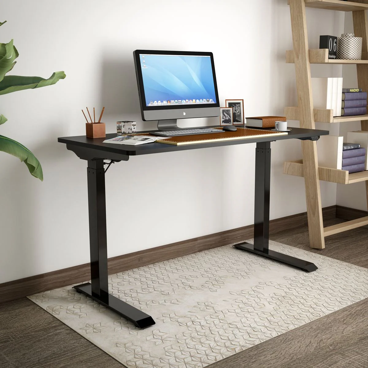 Dellonda Single Motor Adjustable-Height Electric Sit/Stand Desk - Black Desktop - Image 9