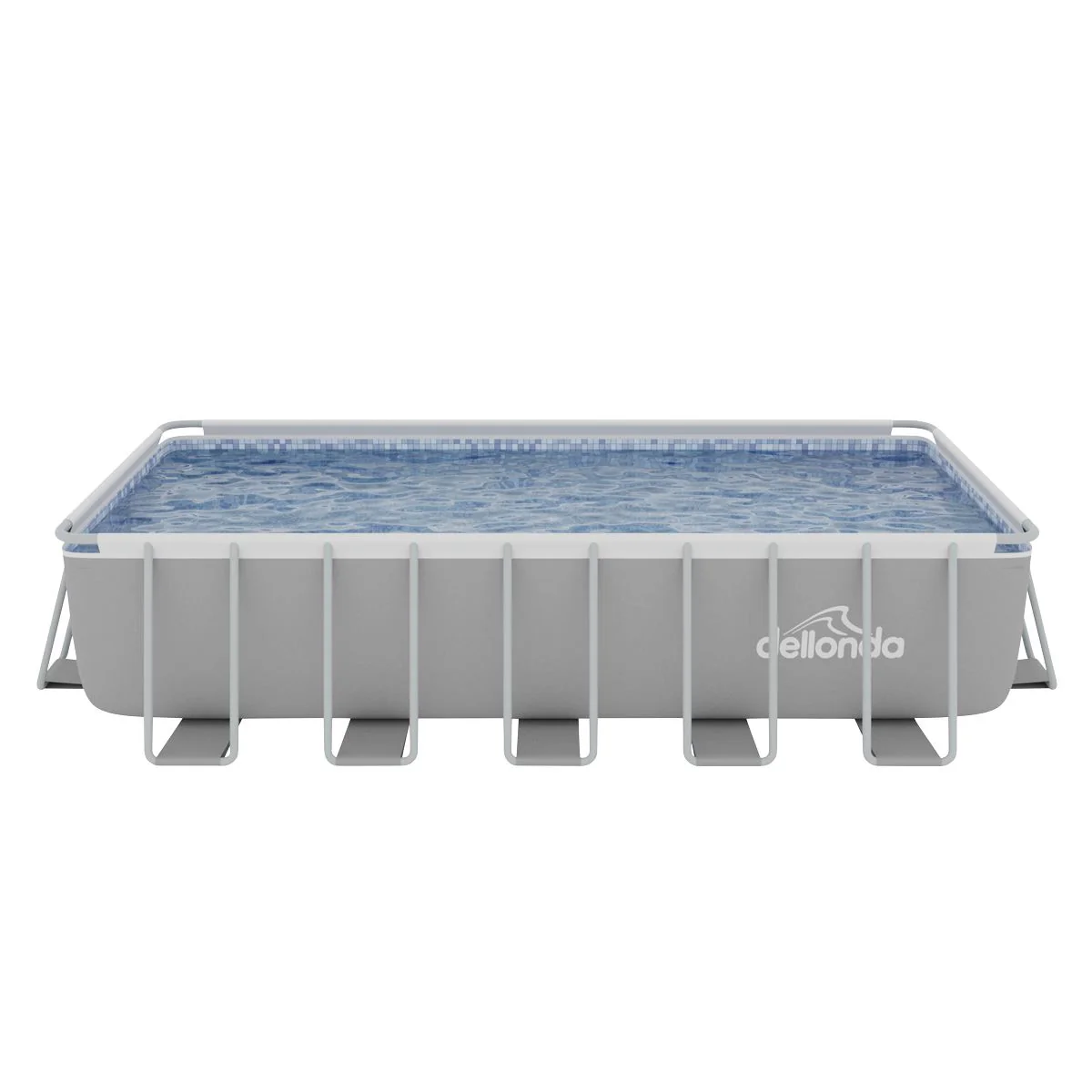 Dellonda Steel Frame Rectangular Swimming Pool - Step Ladder & Filter Pump 21ft - Image 4
