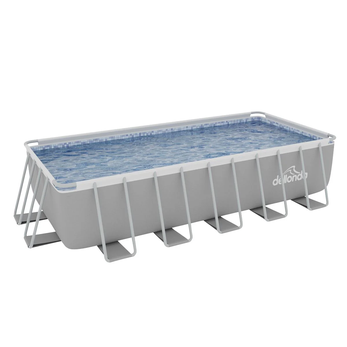 Dellonda Steel Frame Rectangular Swimming Pool - Step Ladder & Filter Pump 21ft - Image 8