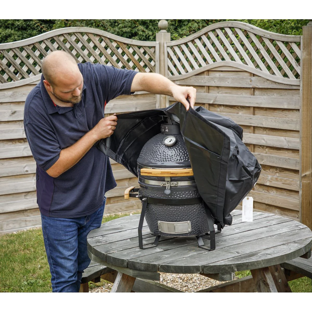 Dellonda Water-Resistant Kamado BBQ Cover for DG158 DG182 - Image 4