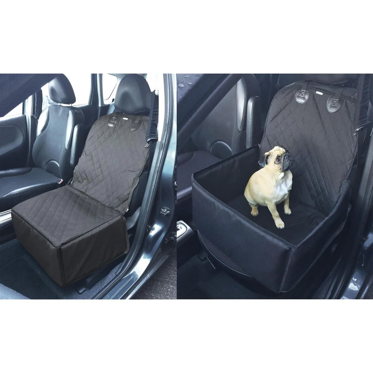 Dog Car Front Seat Cover Pet Safety Protector Hammock Waterproof Mat & Seatbelt