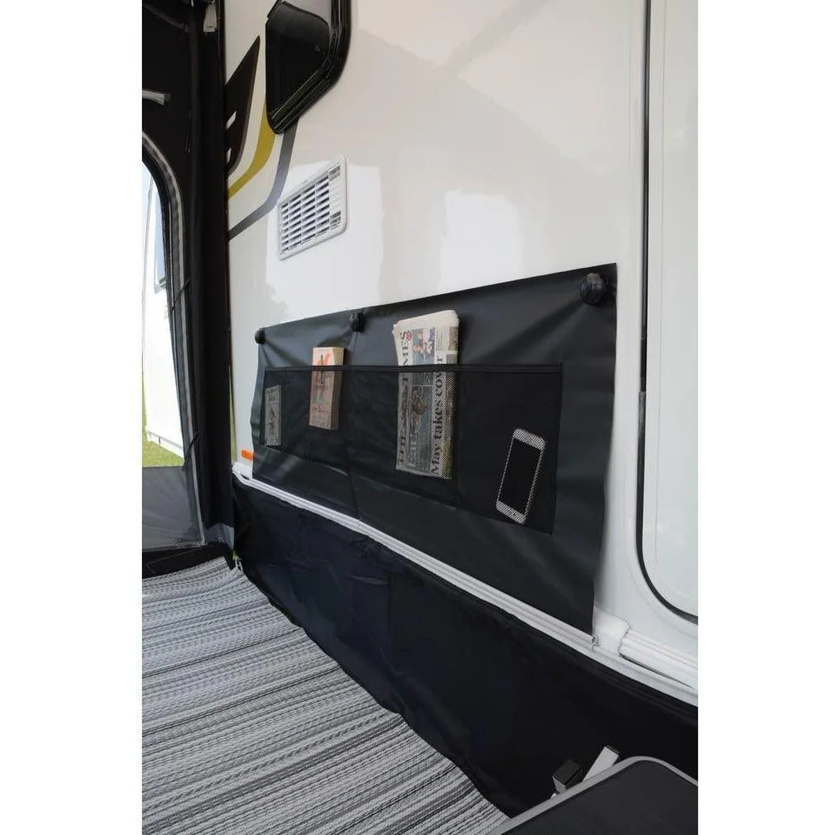 Dometic Double Caravan Wheel Arch Cover Black - Limpet Suction Organiser - Image 2