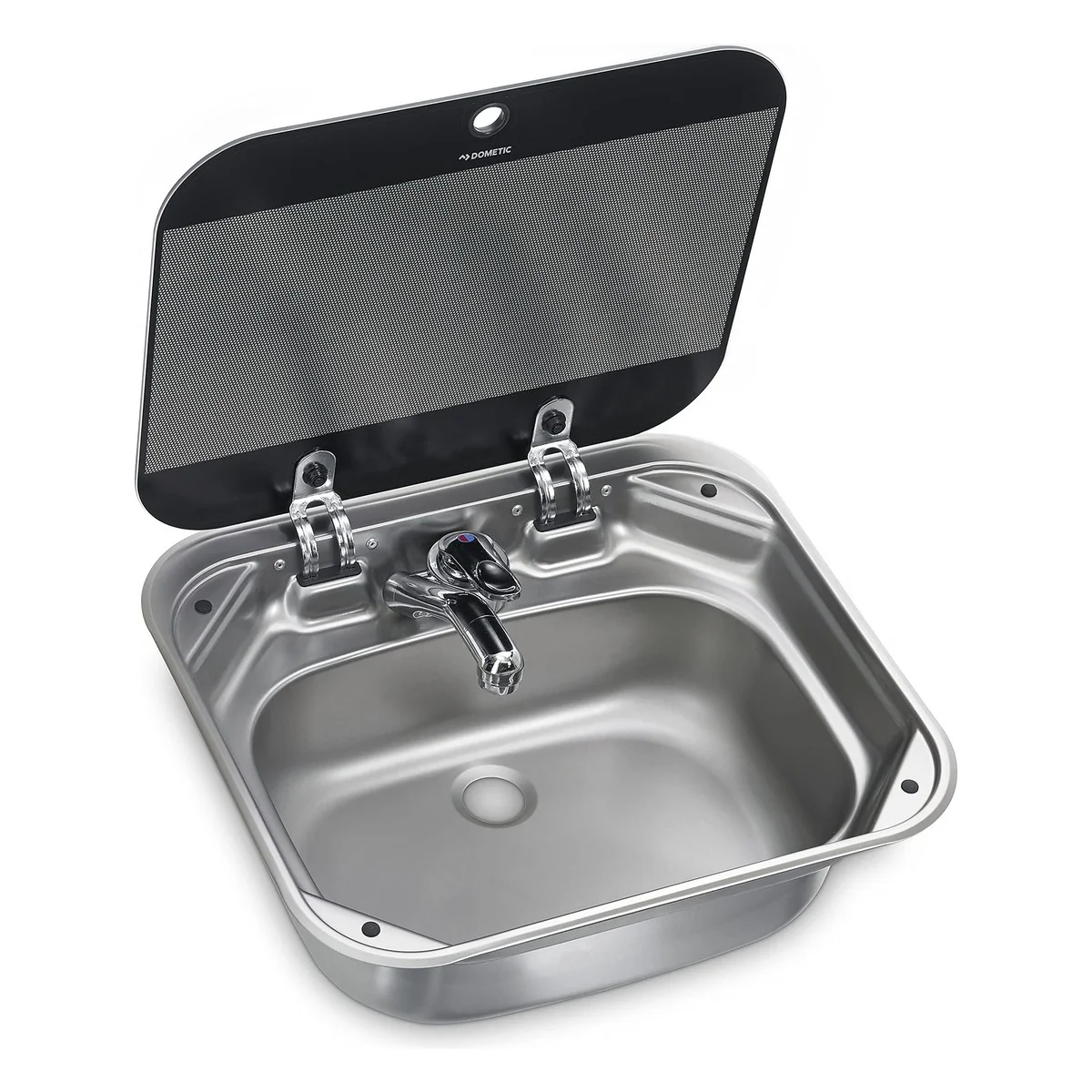 Dometic Smev square sink with black glass lid VA8005
