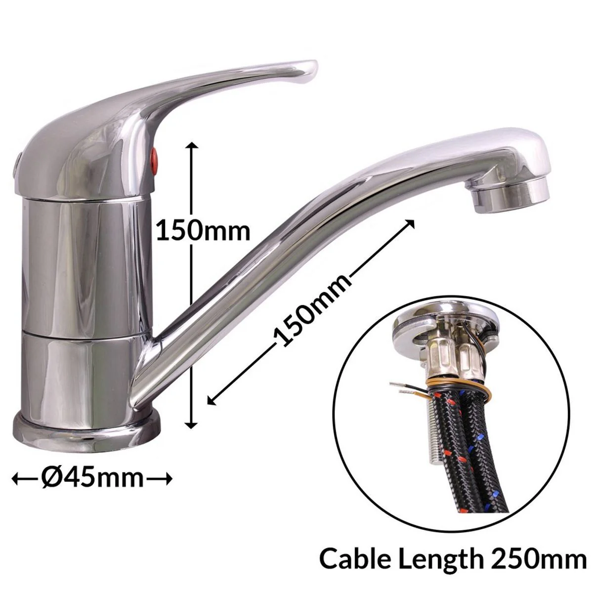 Ducale Chrome Mixer Tap 15cm Spout - Image 2