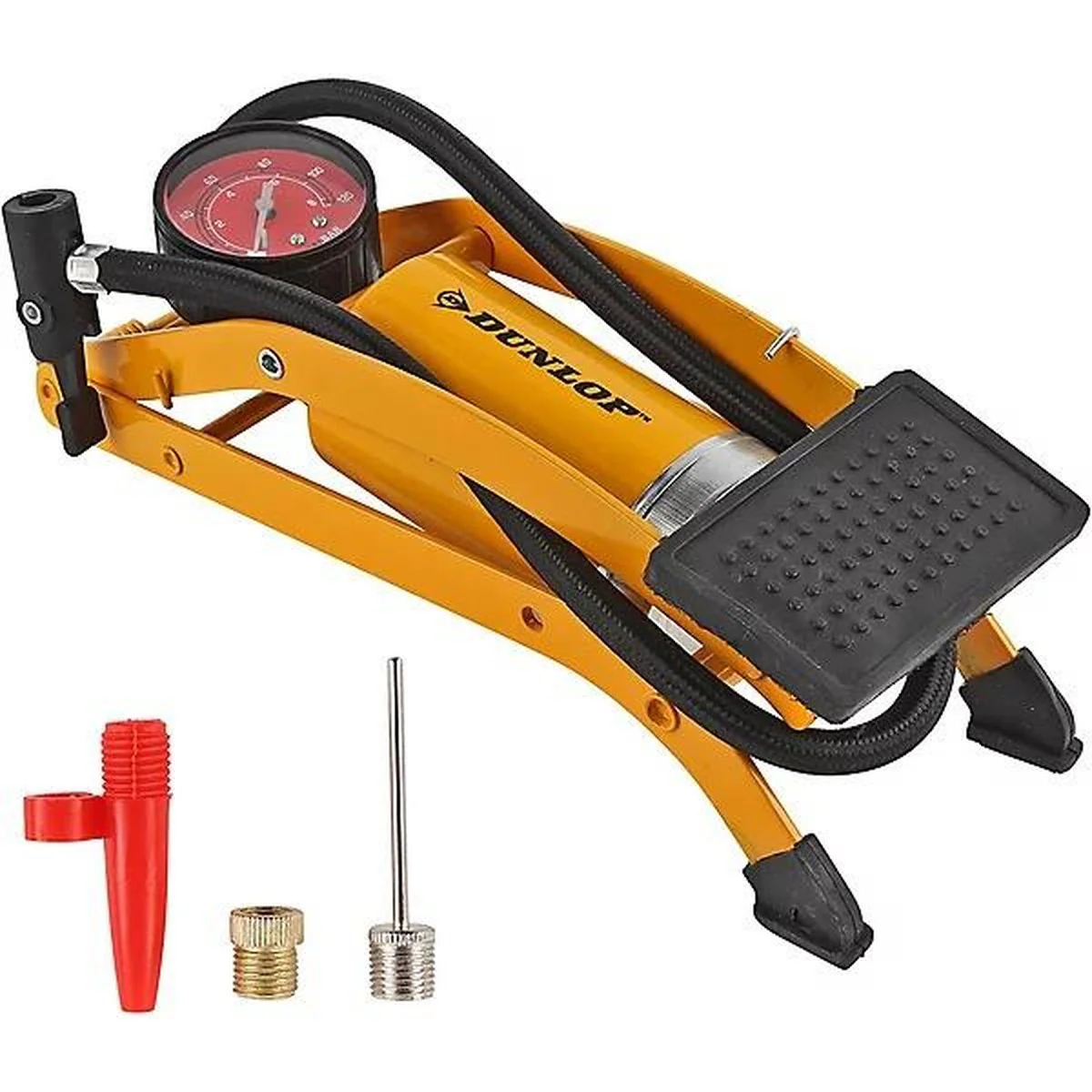 Dunlop Single Barrel Foot Air Pump Car Bike Bicycle Manometer Inflatables Balls - Image 2