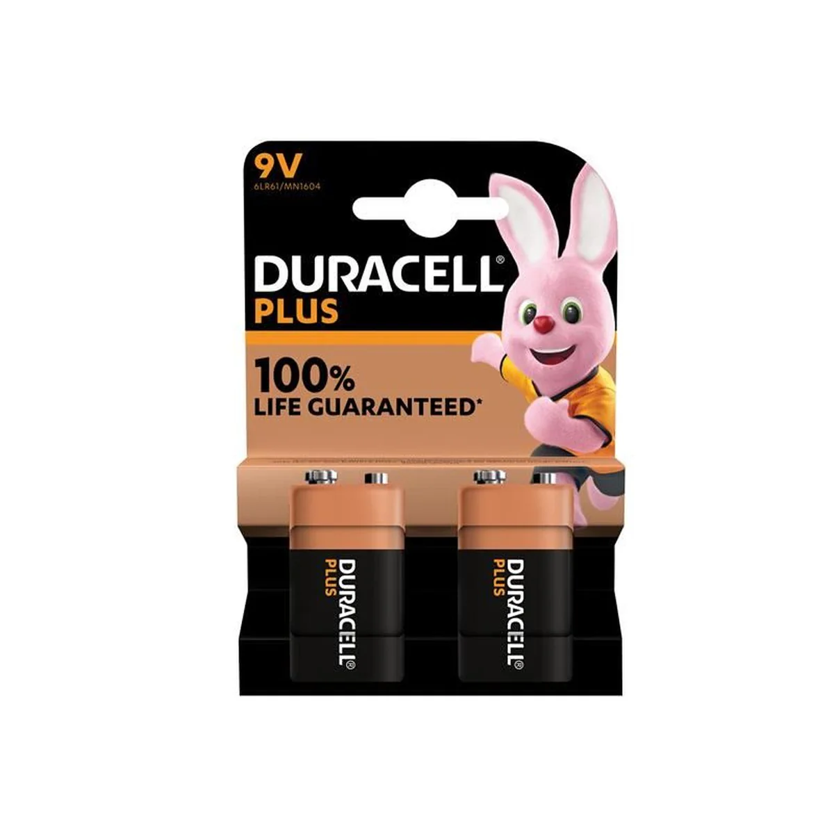 Duracell 9V Plus Power +100% Batteries (Pack 2)