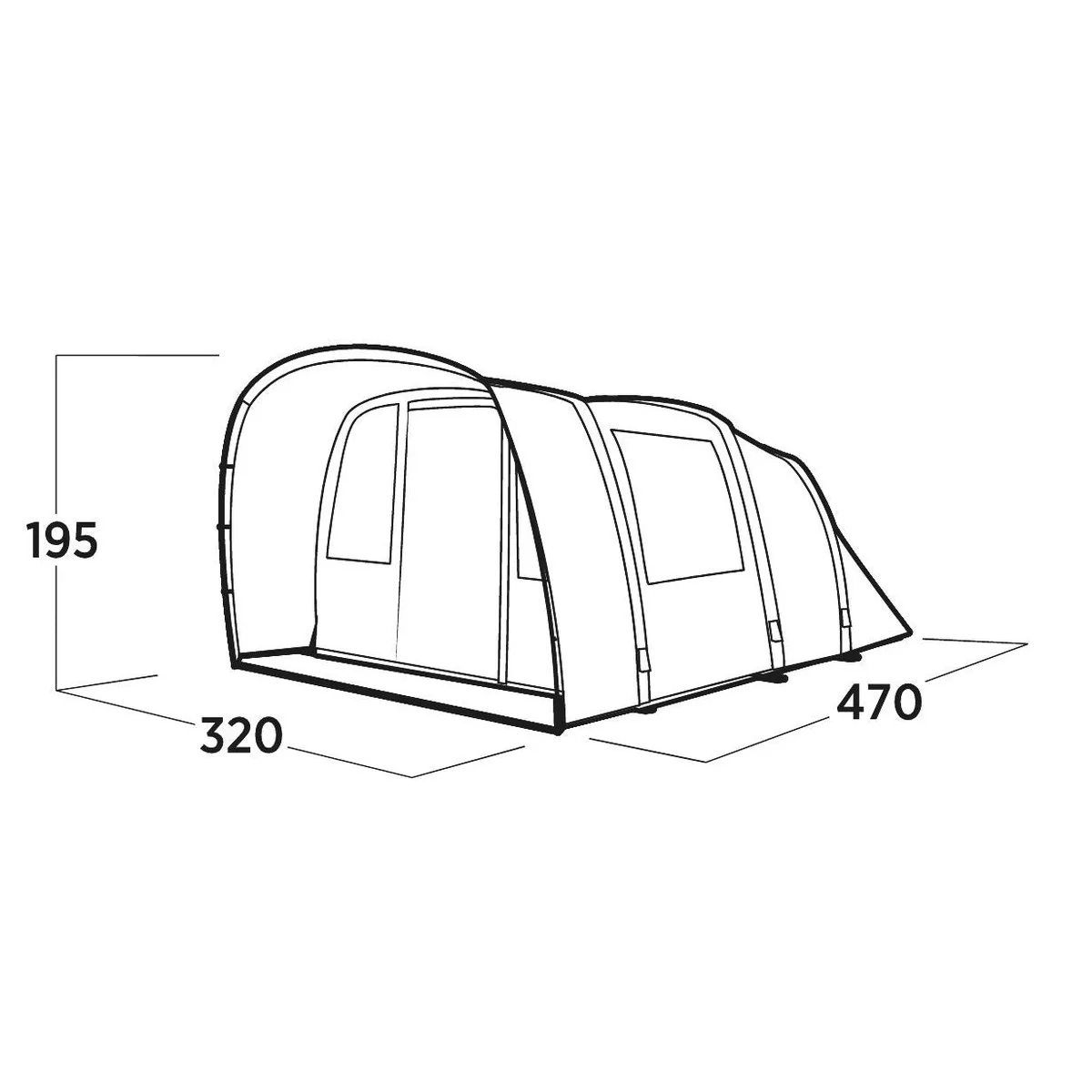 Easy Camp Brimnes 5 Air Inflatable Family Tunnel Tent 5 Berth (2 Bedroom) - Image 7