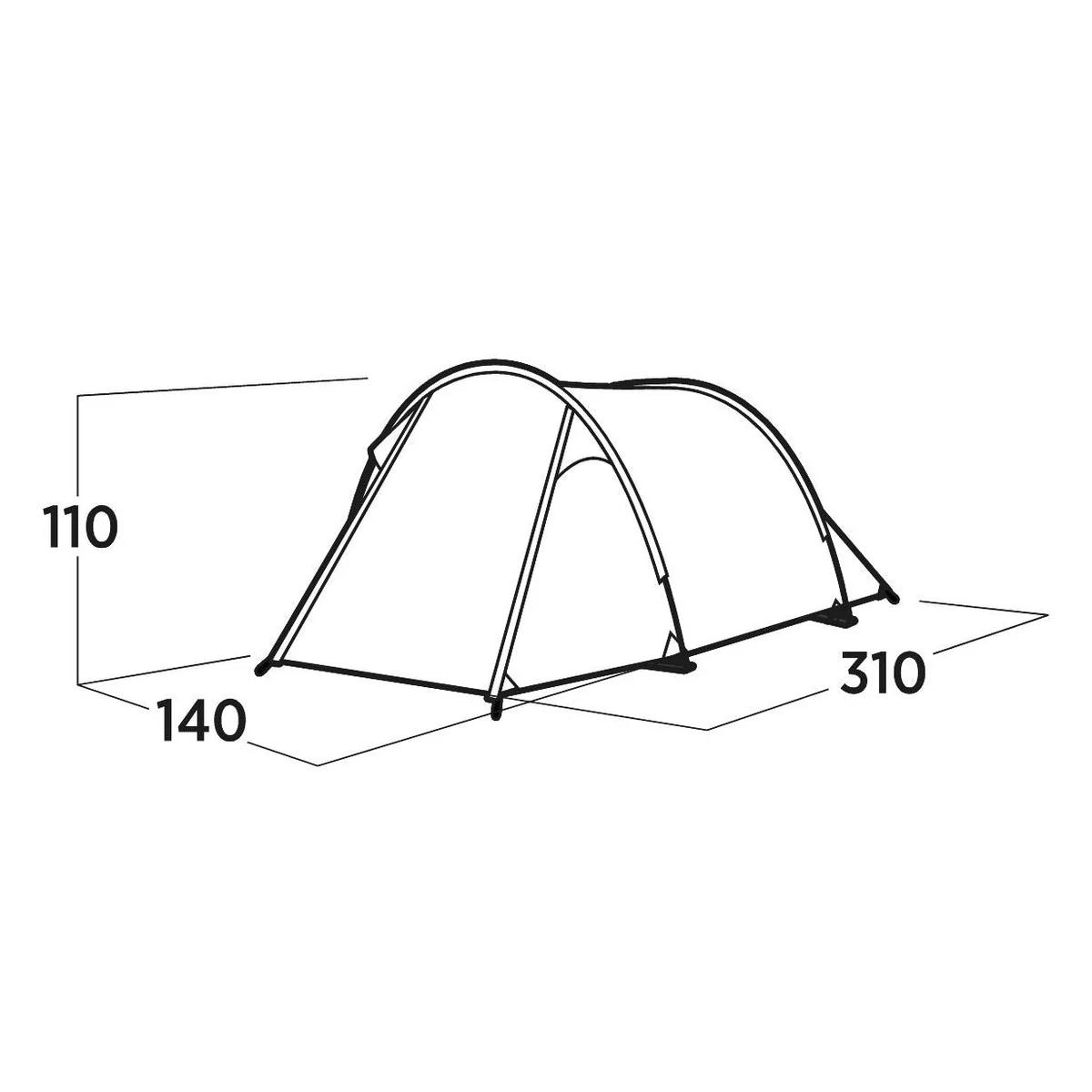 Easy Camp Hemsedal 2 Person Tunnel Tent 2 Berth Festival Camping - Image 12