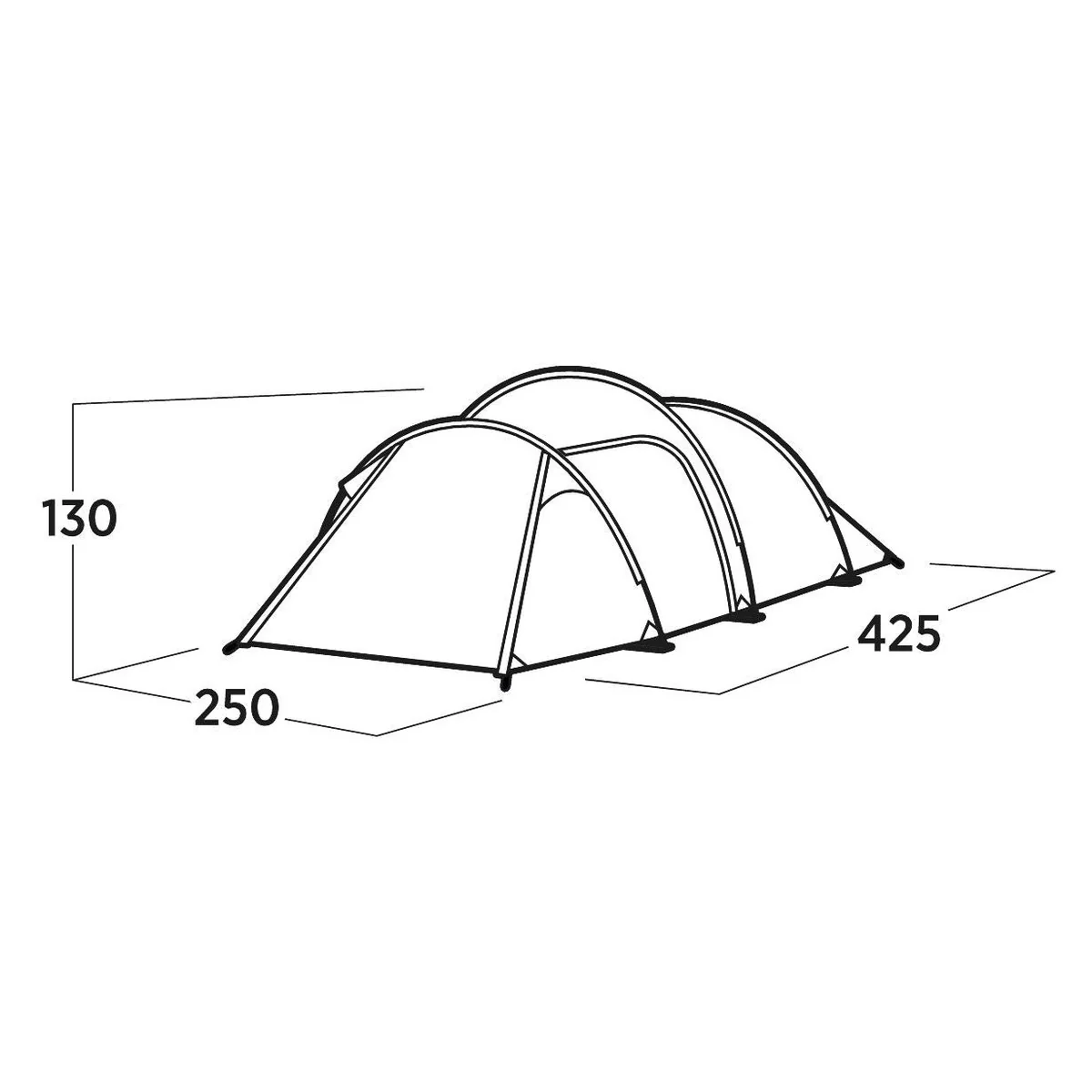 Easy Camp Hemsedal 4 Person Tunnel Tent 4 Berth Festival Camping - Image 9