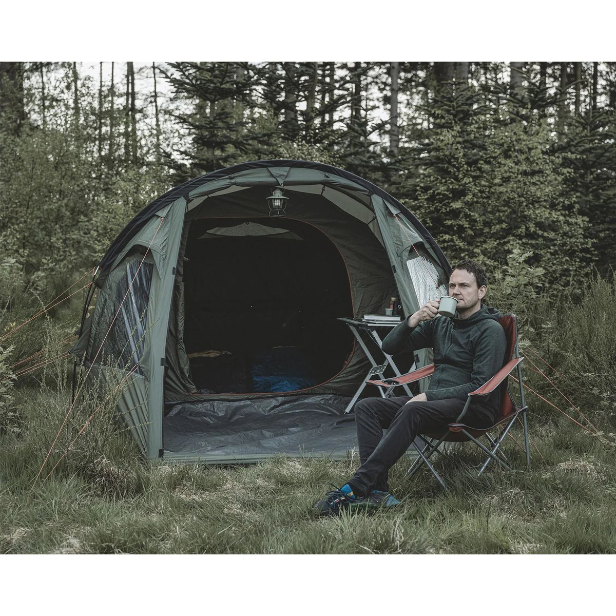Easy Camp Hidra 4 Pole Tent Green 4 Person - Image 6