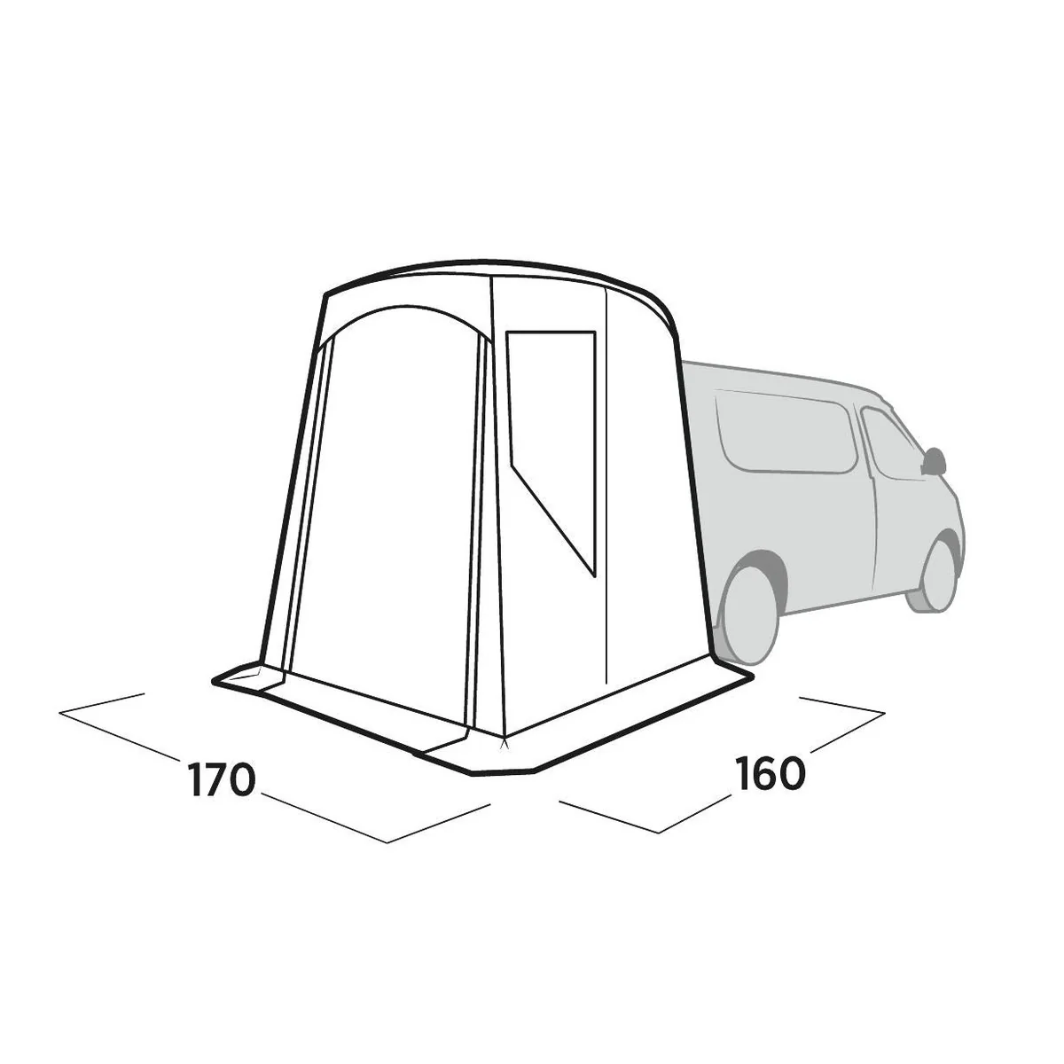Easy Camp Krossbu Mini Tailgate Awning 175-190cm Caddy Berlingo Rifter - Image 10