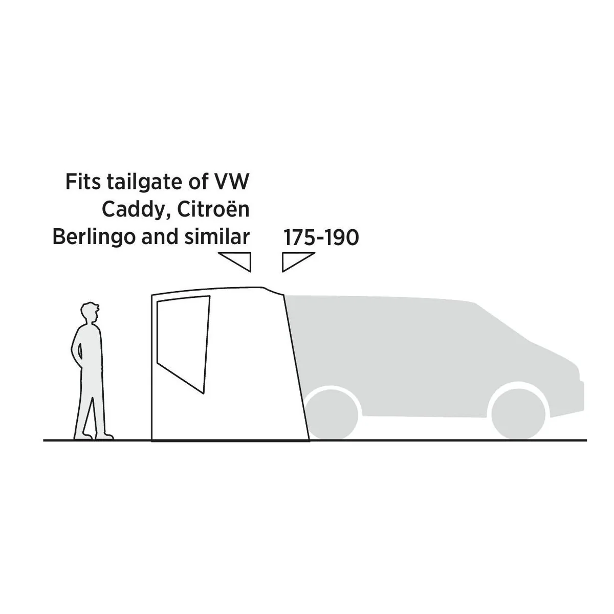 Easy Camp Krossbu Mini Tailgate Awning 175-190cm Caddy Berlingo Rifter - Image 9
