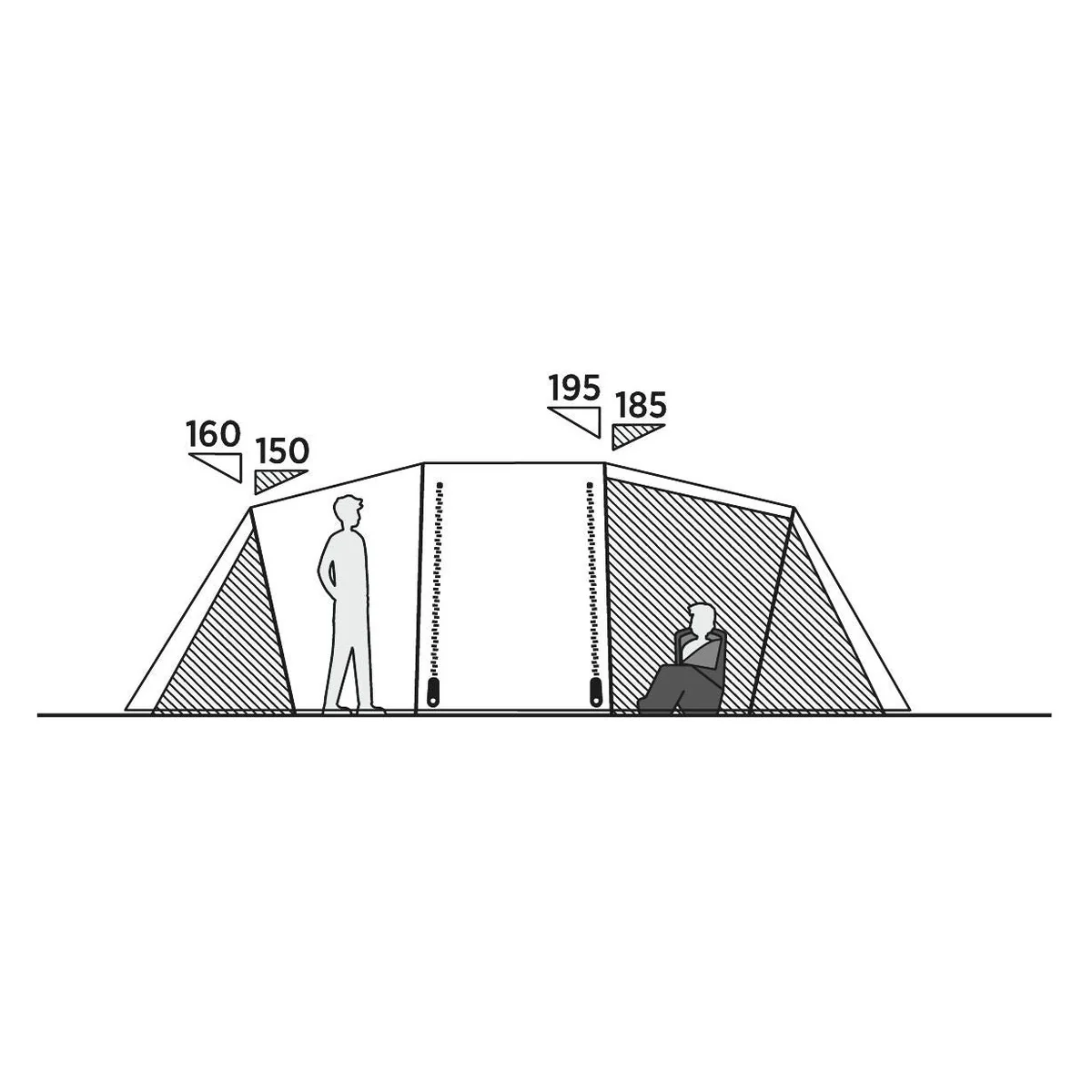 Easy Camp Leka Twin 6 Pole Tent Green 6 Person - Image 3