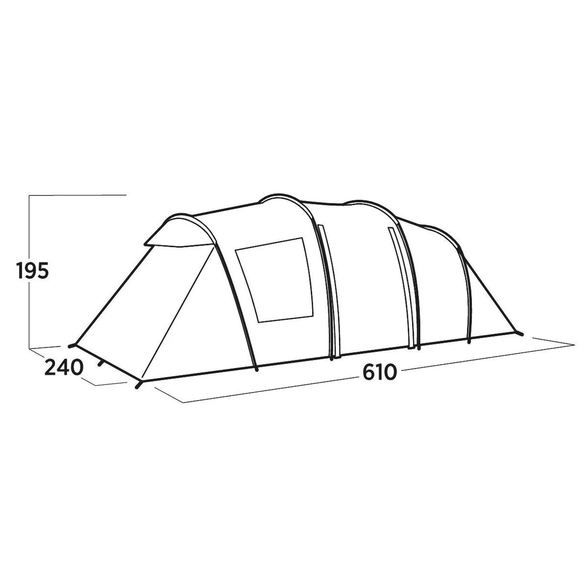Easy Camp Leka Twin 6 Pole Tent Green 6 Person - Image 4