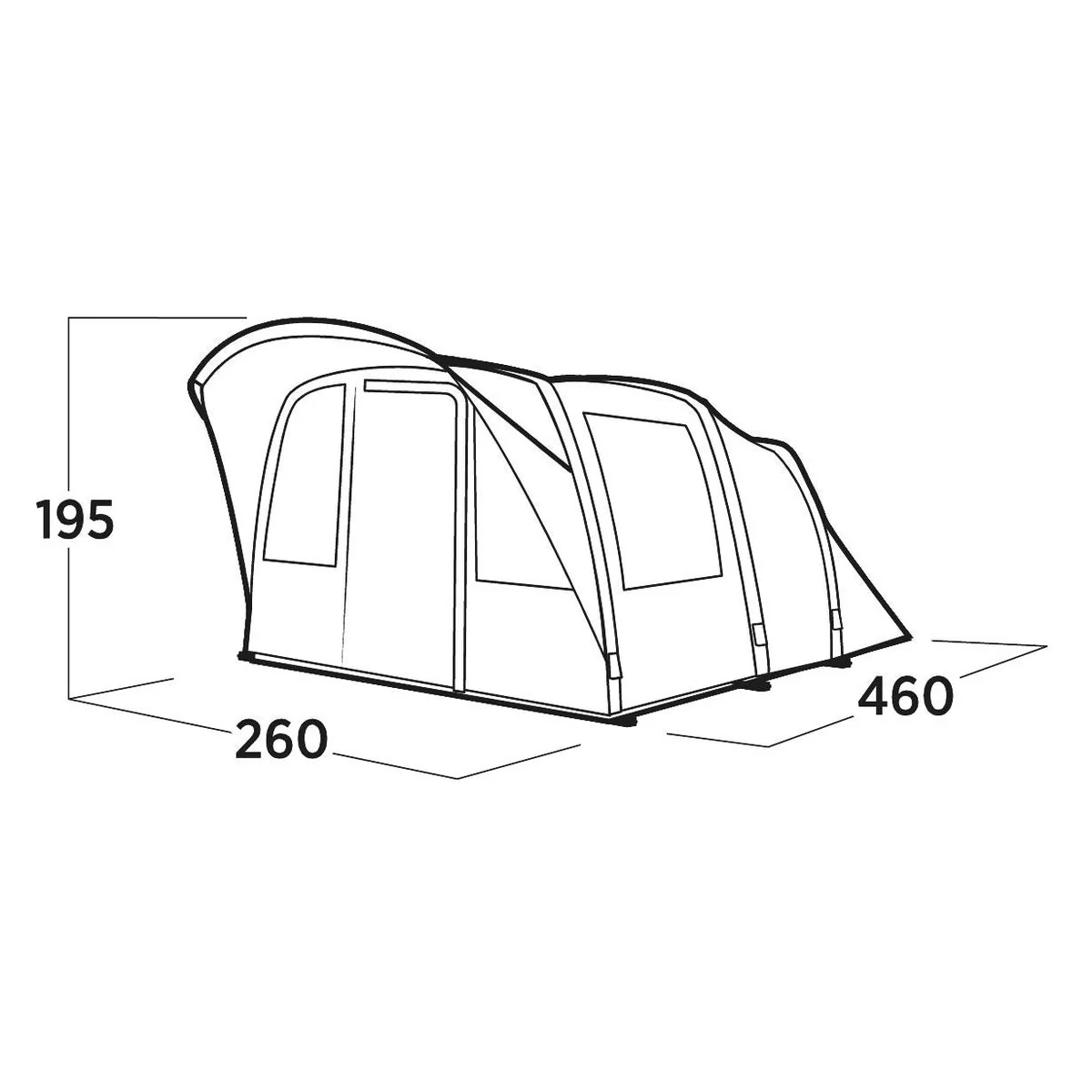 Easy Camp Senja 4 Air Inflatable Tunnel Tent 4 Person Family Tent - Image 14